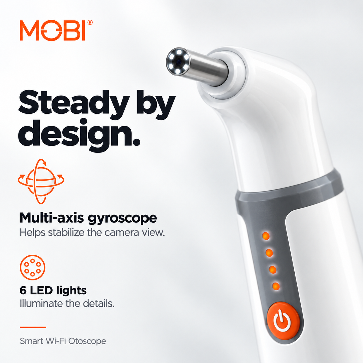 MOBI Smart EarCam Otoscope – 1080P HD with LED & Gyroscope