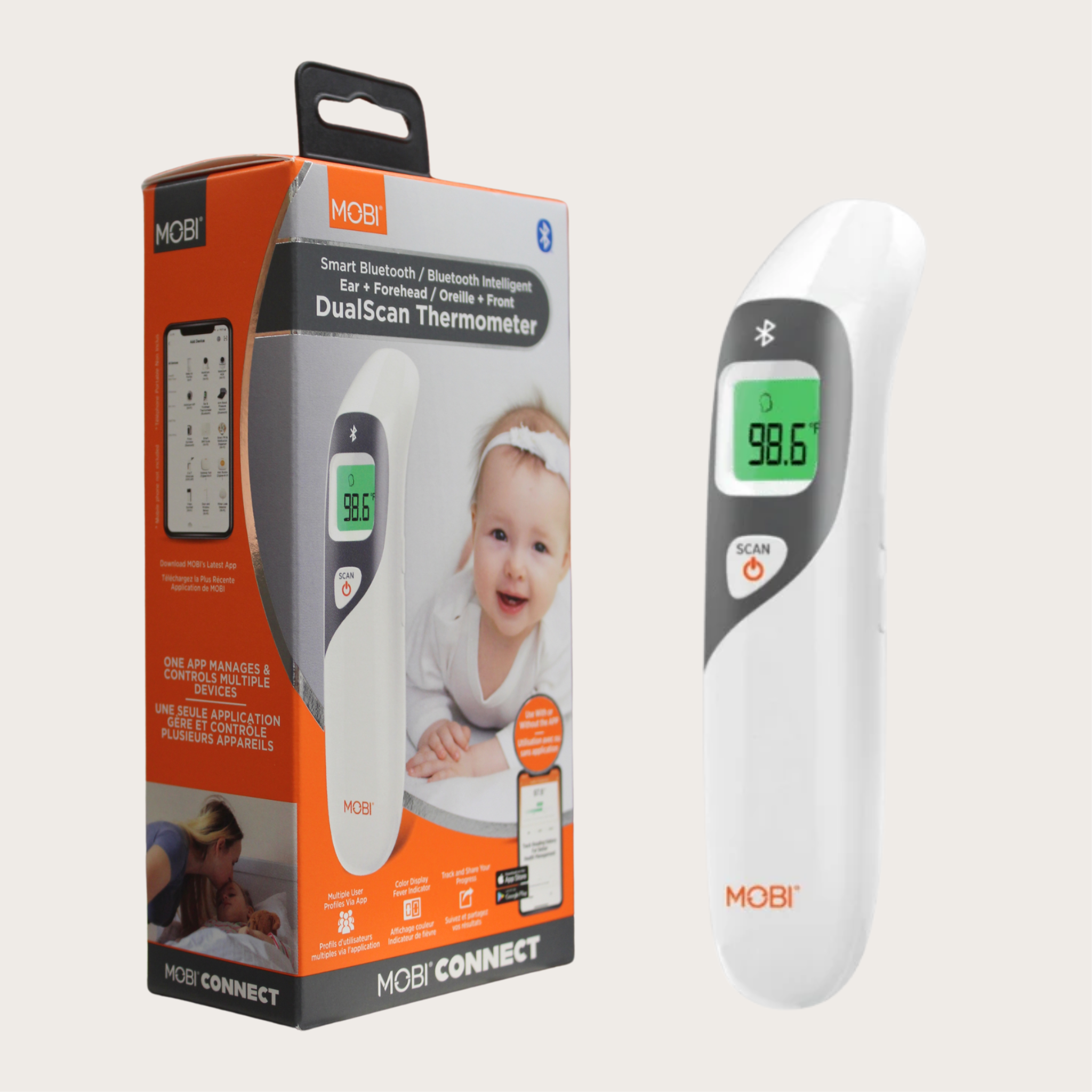 Smart Baby DualScan Ear & Forehead Bluetooth Thermometer