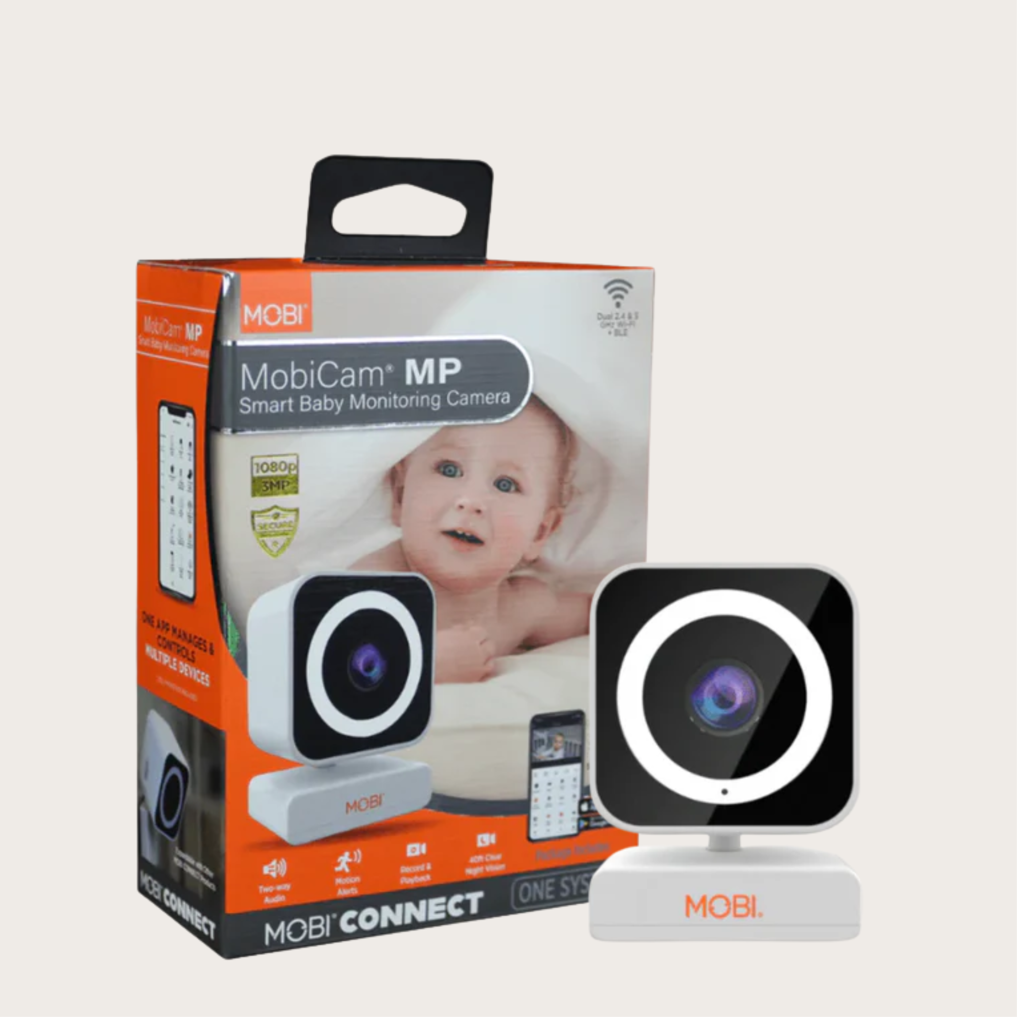 MobiCam MP 3MP Smart Baby & Home Monitor, Night Vision