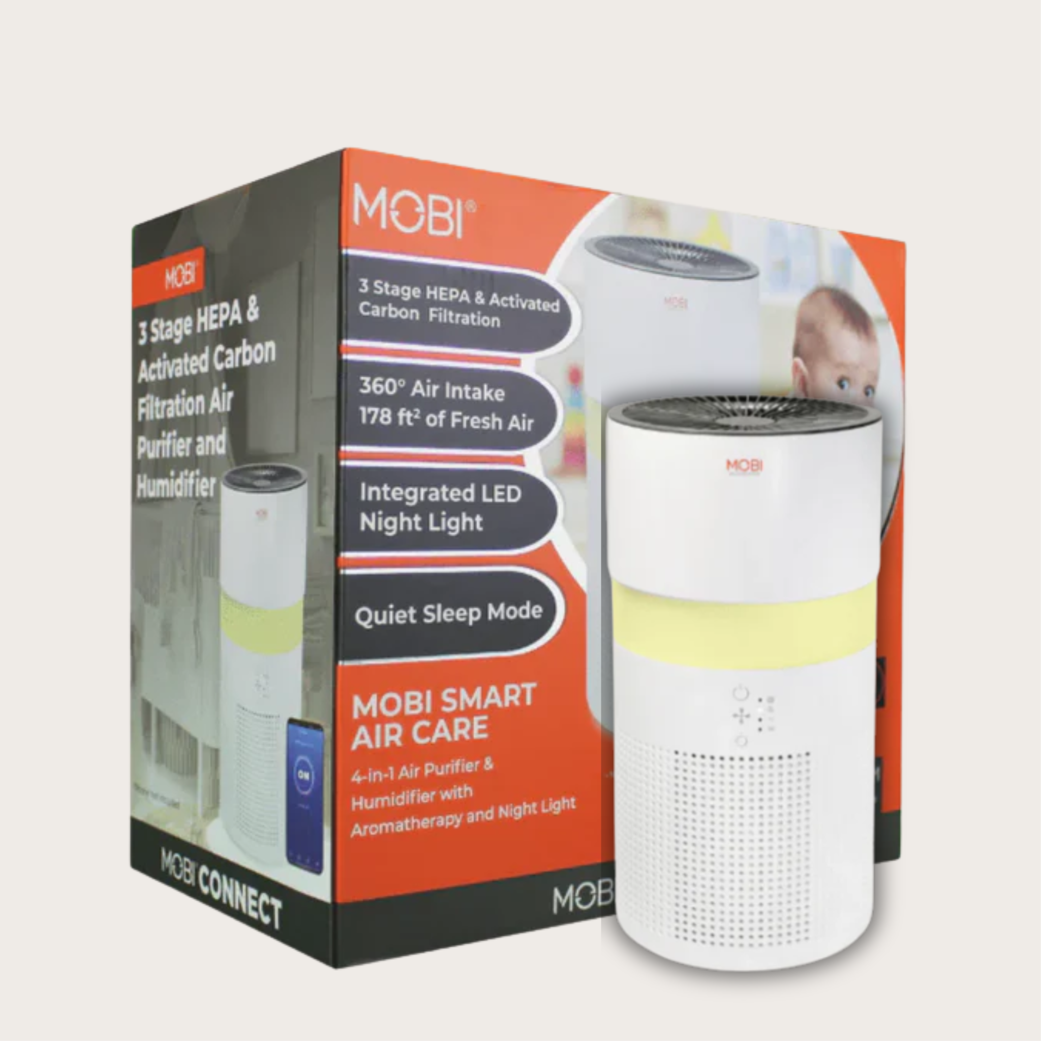 Air Care Smart 4 in 1 Air Purifier, Humidifier with Aromatherapy & Nightlight