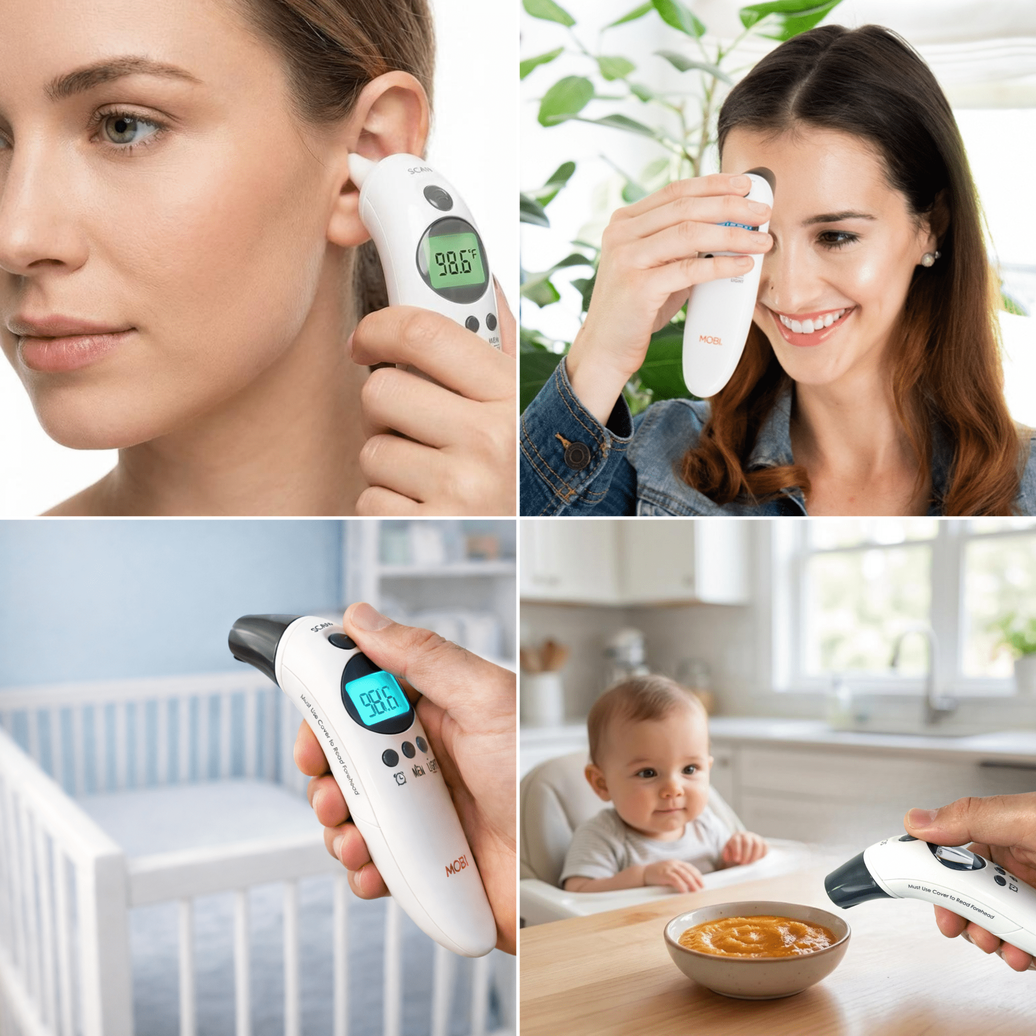 DualScan Health Check Ear & Forehead Thermometer with Medication Reminder Alarm - MOBI USA