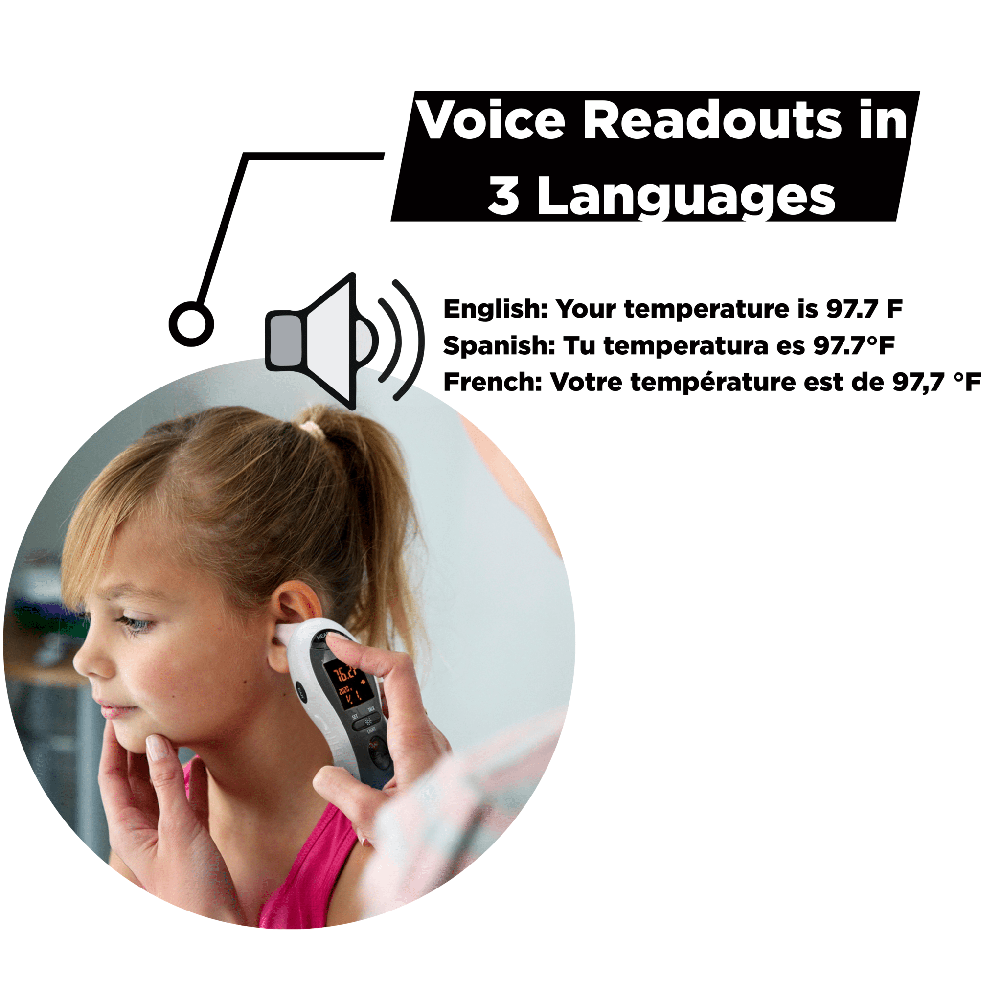 DualScan Ultra Pulse Talking Ear & Forehead Thermometer with 10+ Features - MOBI USA