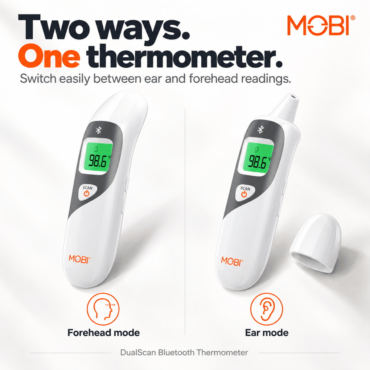 MOBI DualScan Ear & Forehead Bluetooth Digital Thermometer - MOBI USA