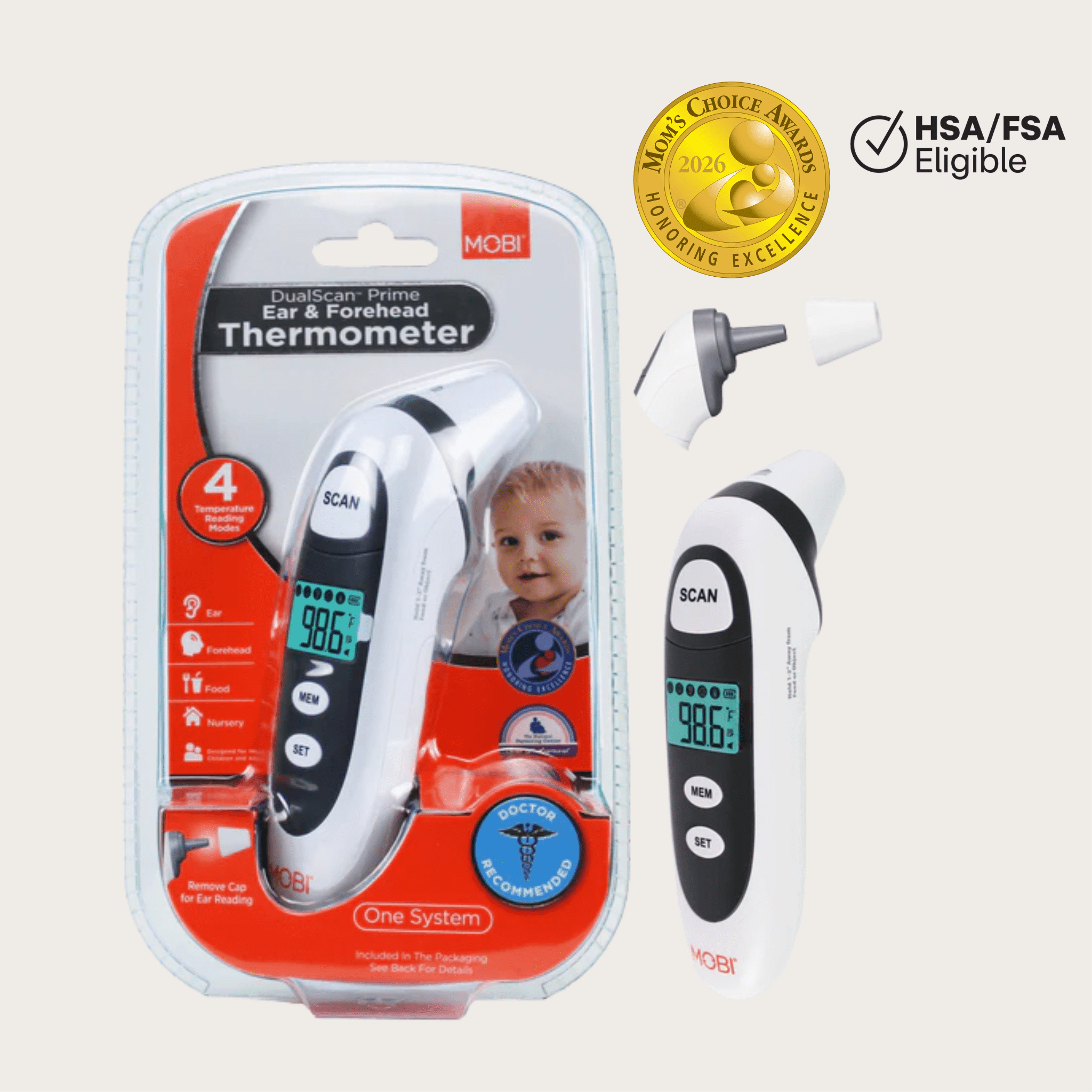 Mobi DualScan Prime Digital Forehead & Ear Thermometer - MOBI USA