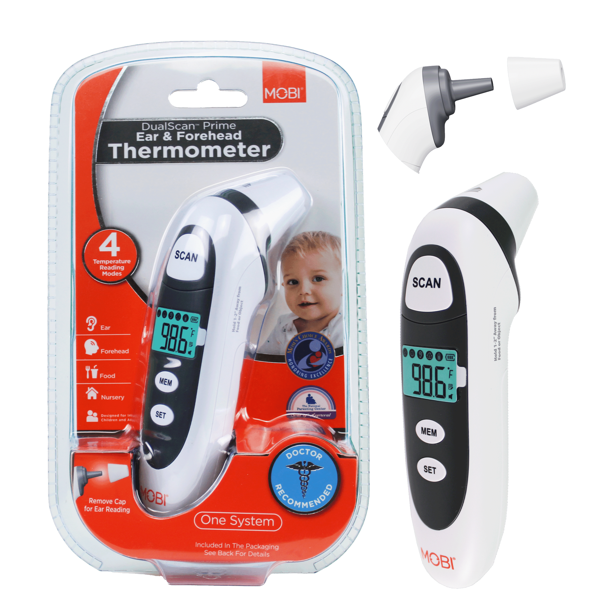 Mobi DualScan Prime Digital Forehead & Ear Thermometer - MOBI USA