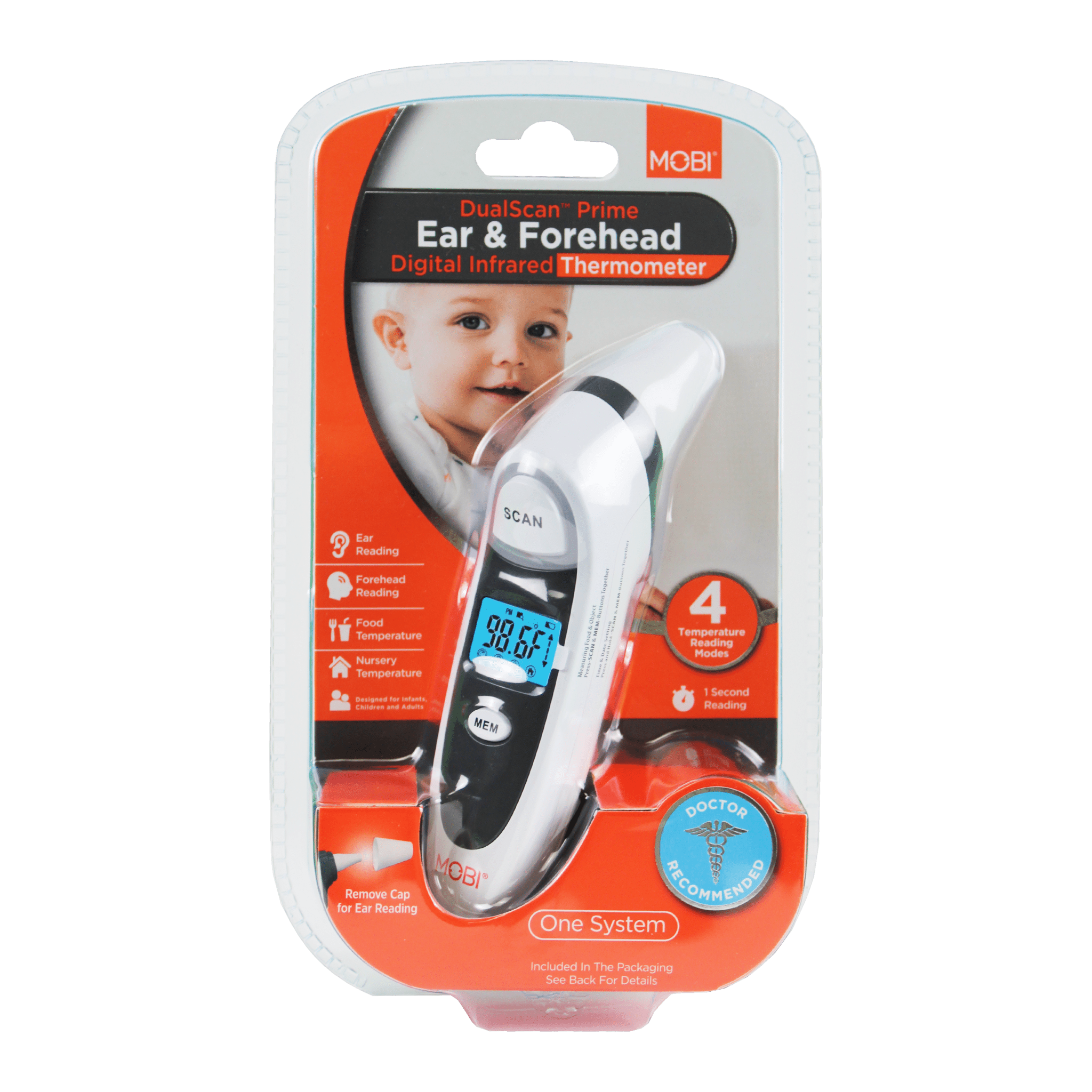 Mobi DualScan Prime Digital Forehead & Ear Thermometer - MOBI USA