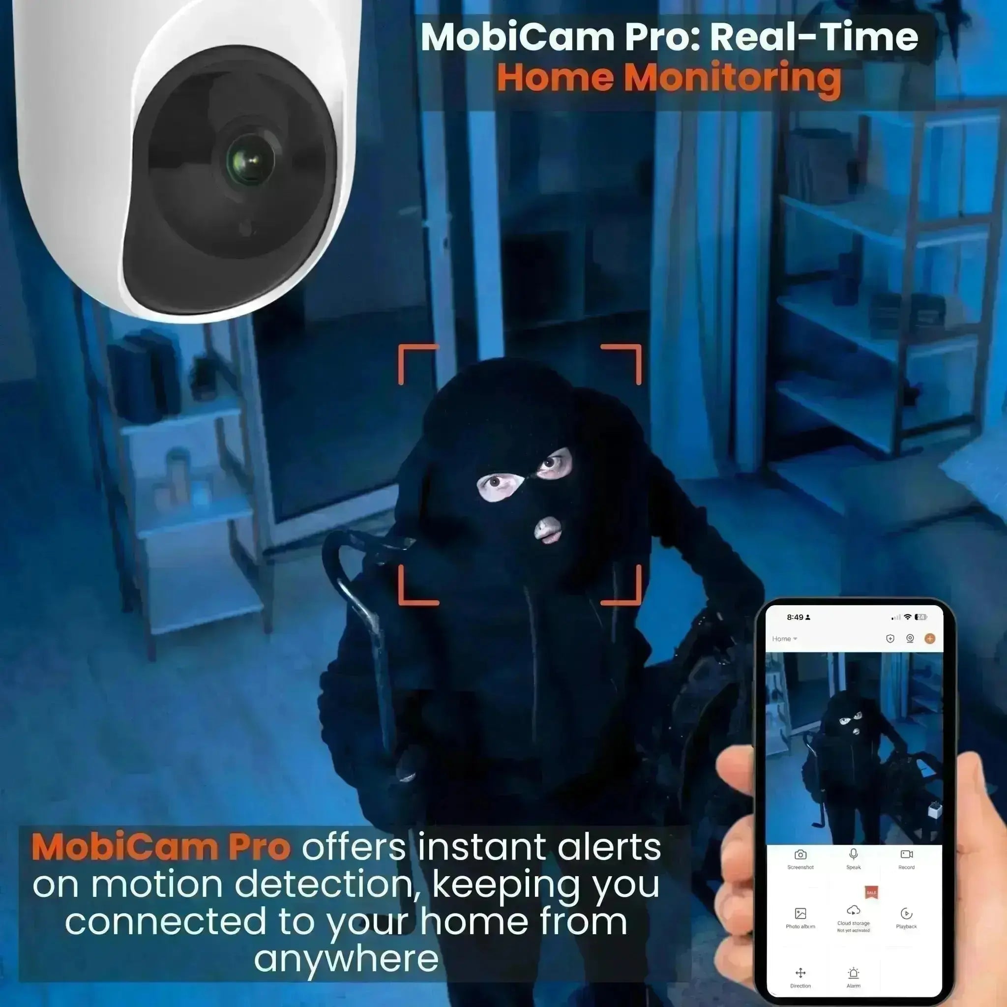 MOBI Smart HomeGuard Security Bundle: 1x Camera, 2 x Door/Window Sensor, and 1 x LED Bulb - Expandable by Adding Additional Monitoring Devices - MOBI USA