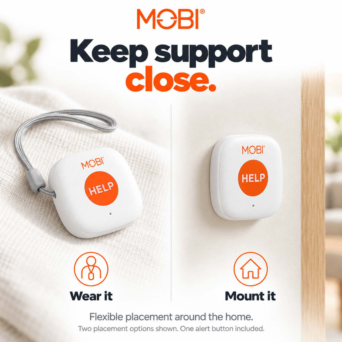 MOBI Smart Wi-Fi Caregiver Support Monitoring System & Alert Button - MOBI USA