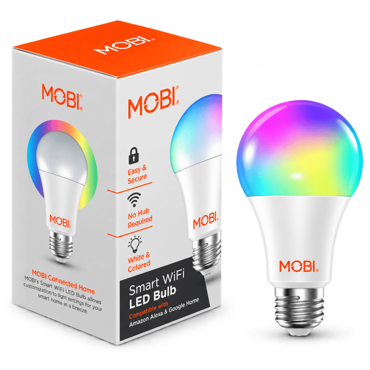 MOBI Smart Wi-Fi LED Color Light Bulb App Control - No Hub Required - MOBI USA