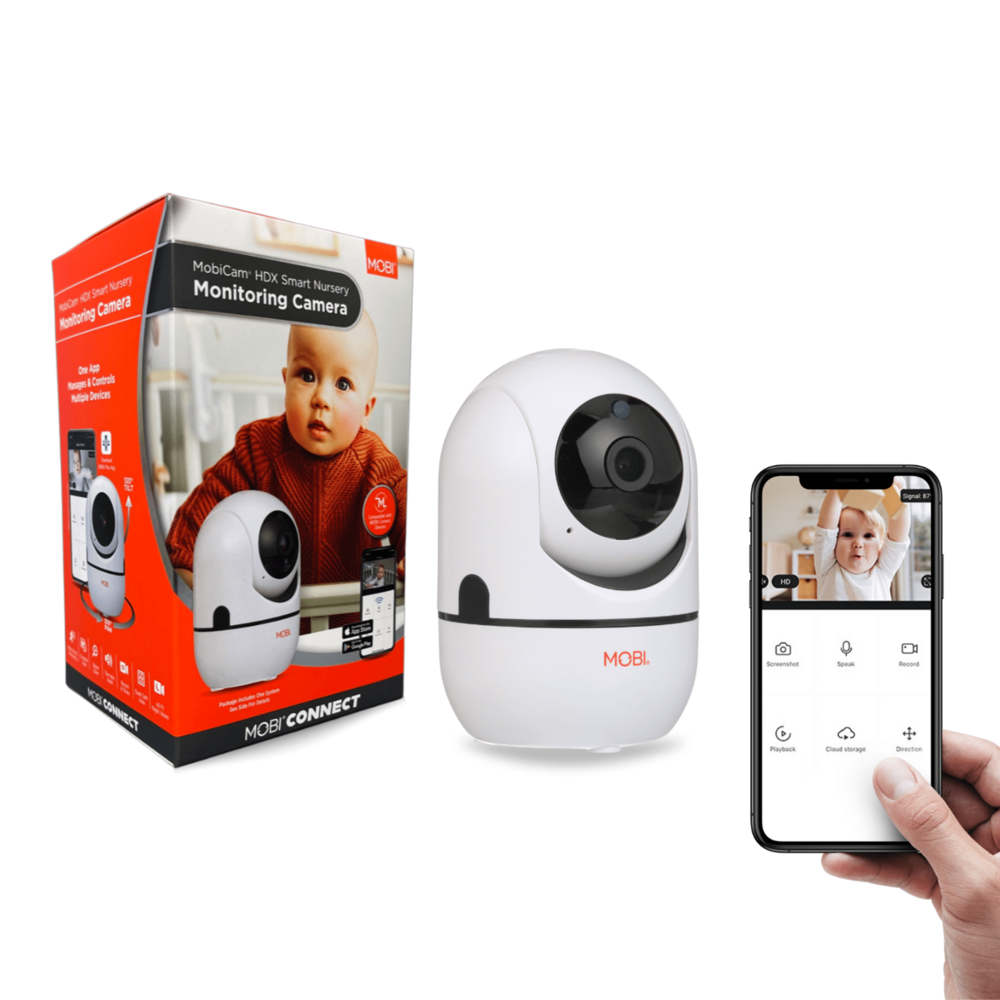 MobiCam HDX Wi - Fi Pan & Tilt Smart Nursery, Elderly & Home Monitoring Camera - MOBI USA