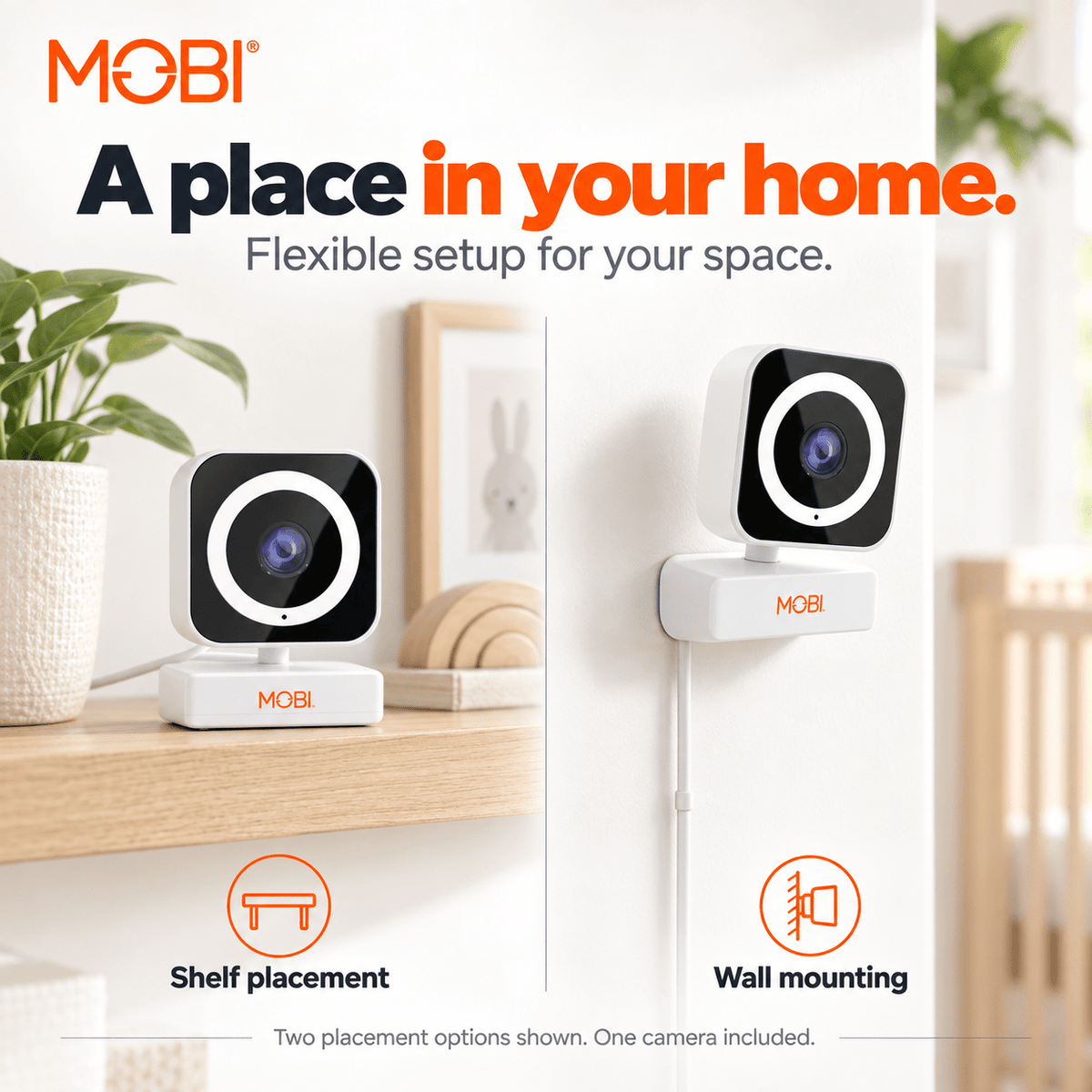 MobiCam MP Smart Nursery & Home Camera – 3MP 1080p, Dual Band Wi‑Fi, Night Vision - MOBI USA