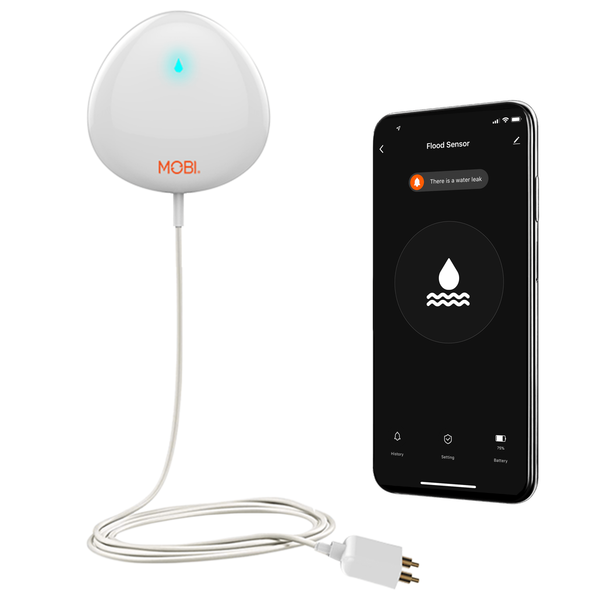 Smart Wi - Fi Water Leak Alert Sensor - MOBI USA
