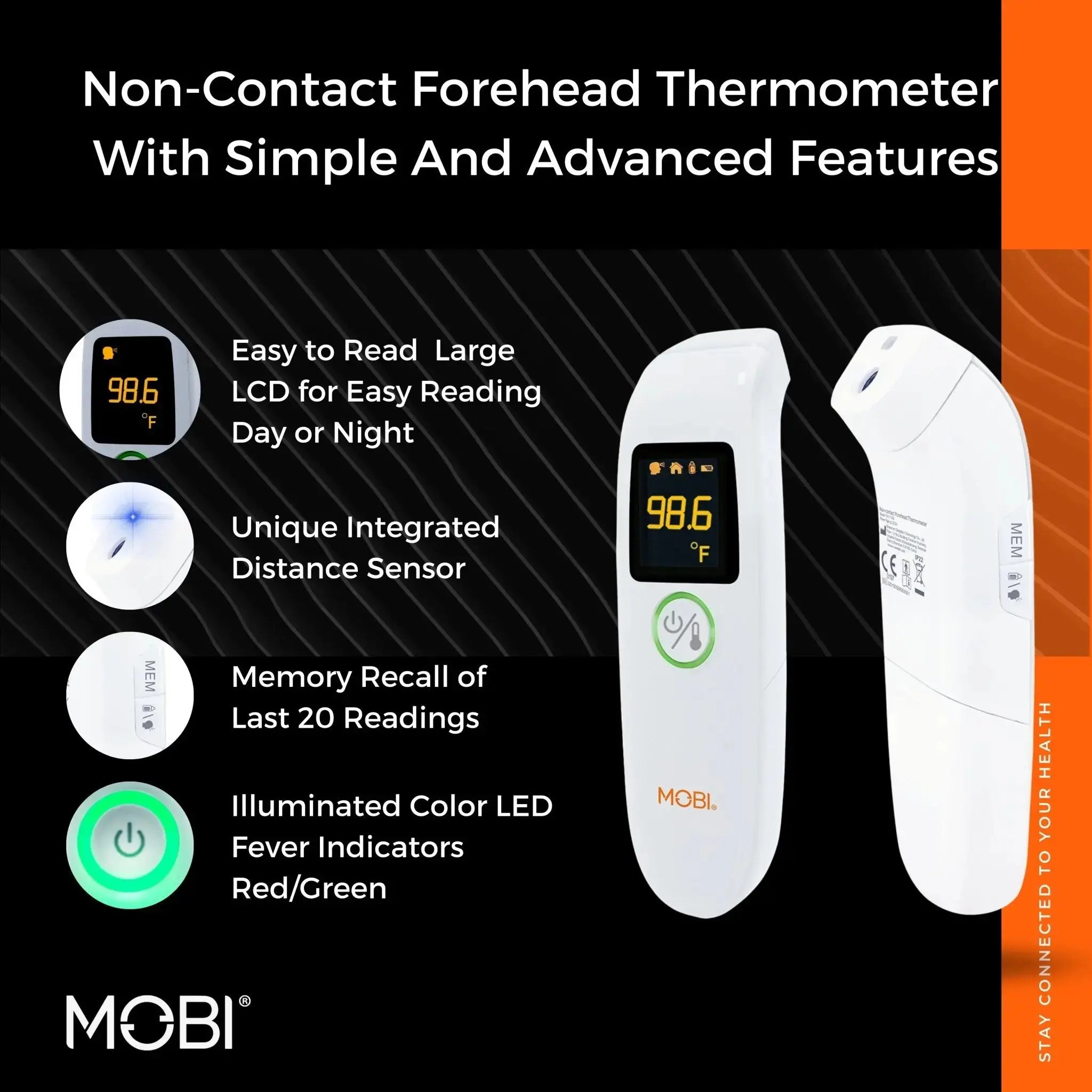 Non-Contact No Touch Infrared Forehead Thermometer