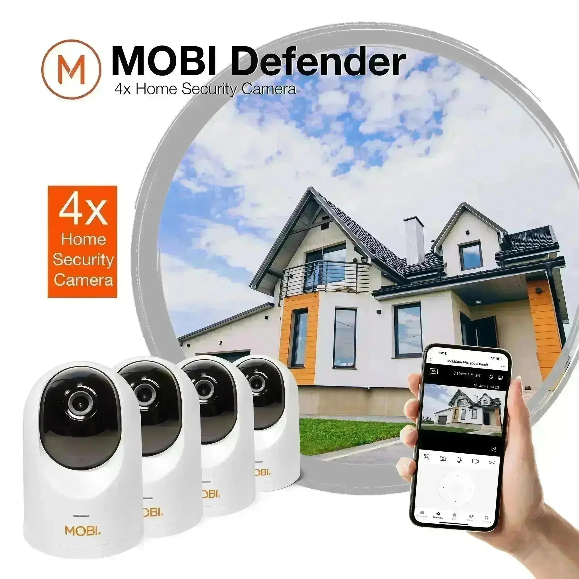 MOBI Defender - 4 Pack Smart Home Security Cameras - MOBI USA