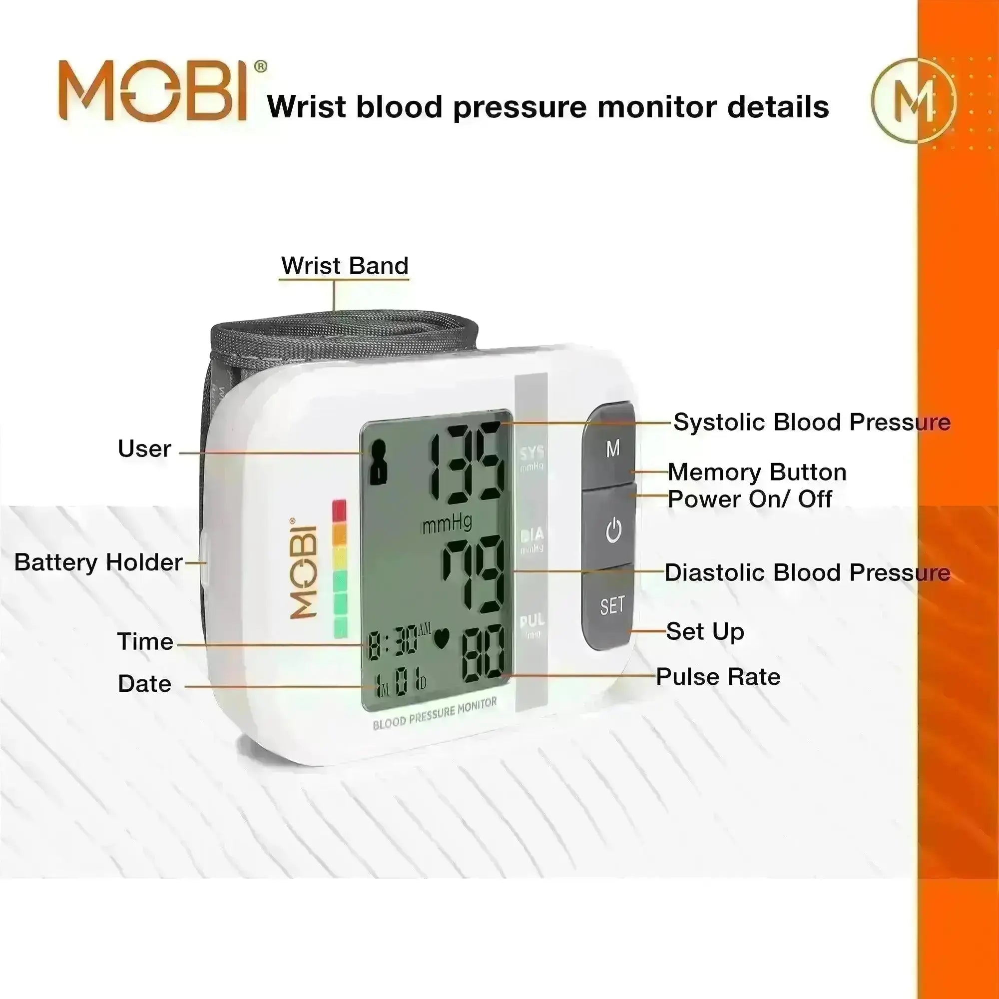 MOBI Health Wrist Blood Pressure Monitor