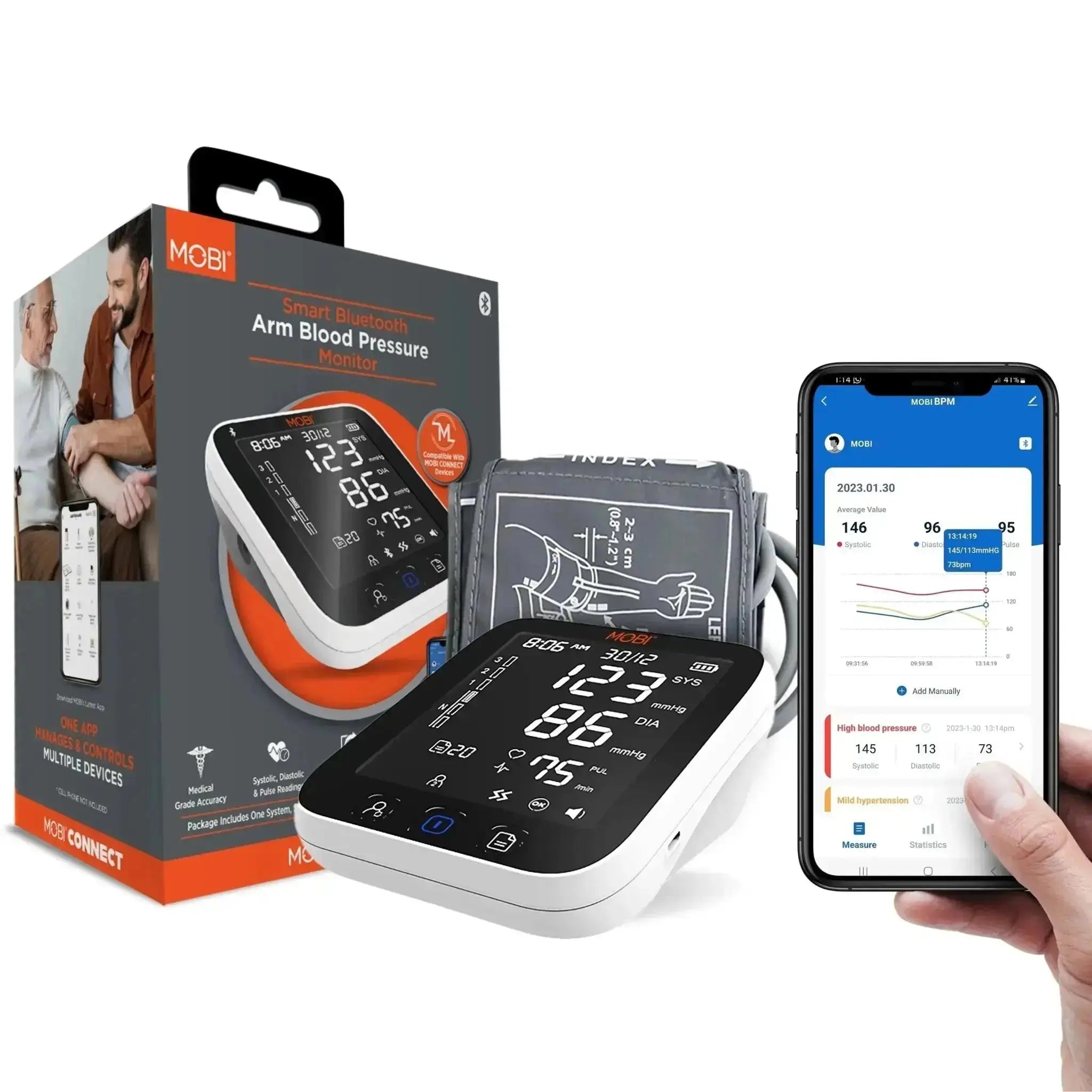 MOBI Home Clinic - Wi-Fi Otoscope, Bluetooth Blood Pressure Monitor, Oximeter & DualScan Thermometer Bundle - MOBI USA