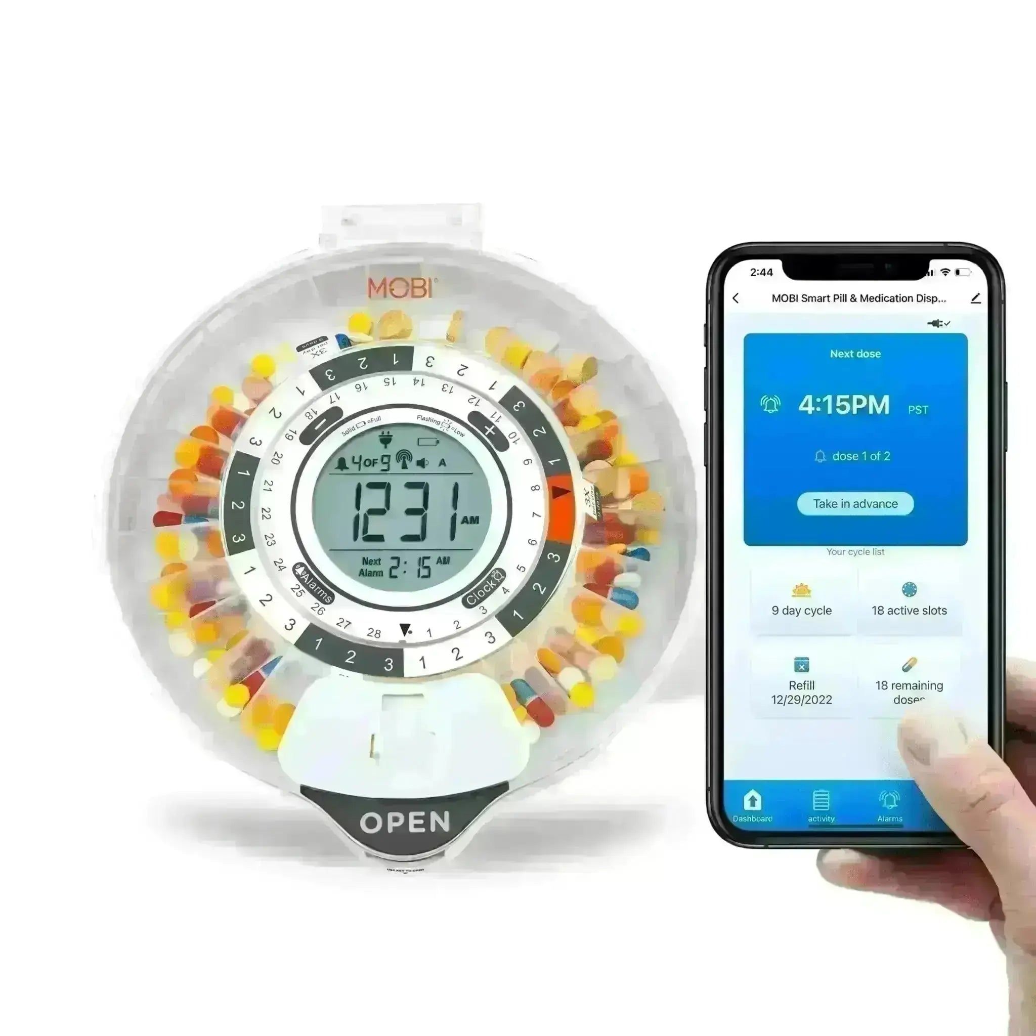 Smart Pill/Medication Dispenser With 28 Day Capacity