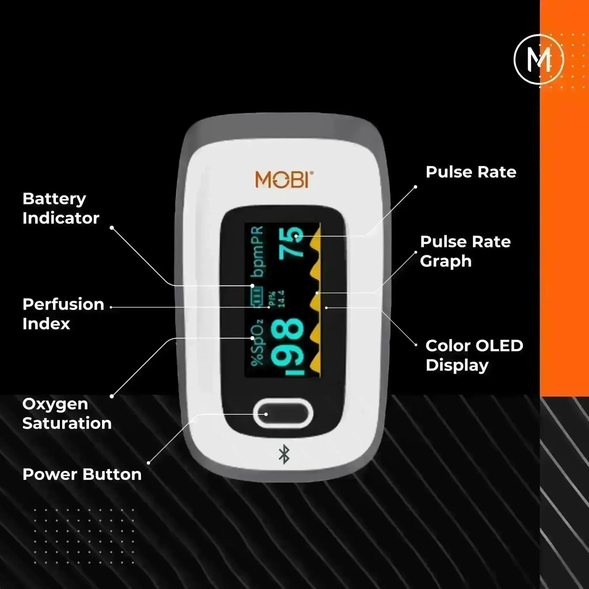 Smart Fingertip Bluetooth Pulse Oximeter With Pulse Rate Readings