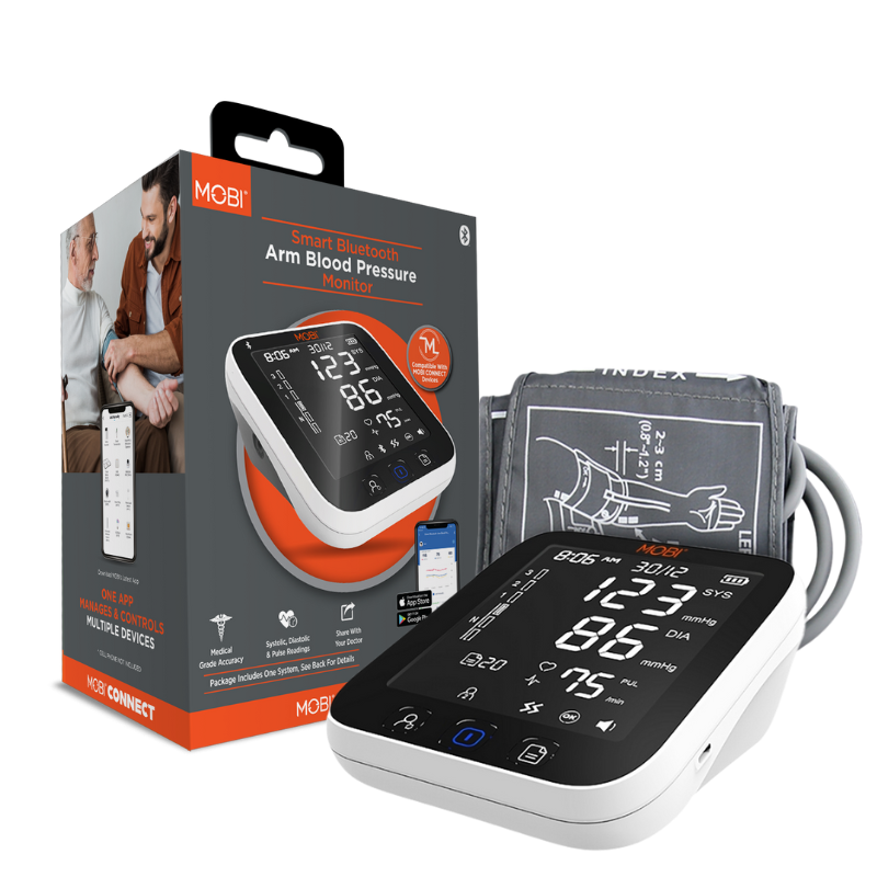 Smart Bluetooth Blood Pressure Monitor With Adjustable Arm Cuff