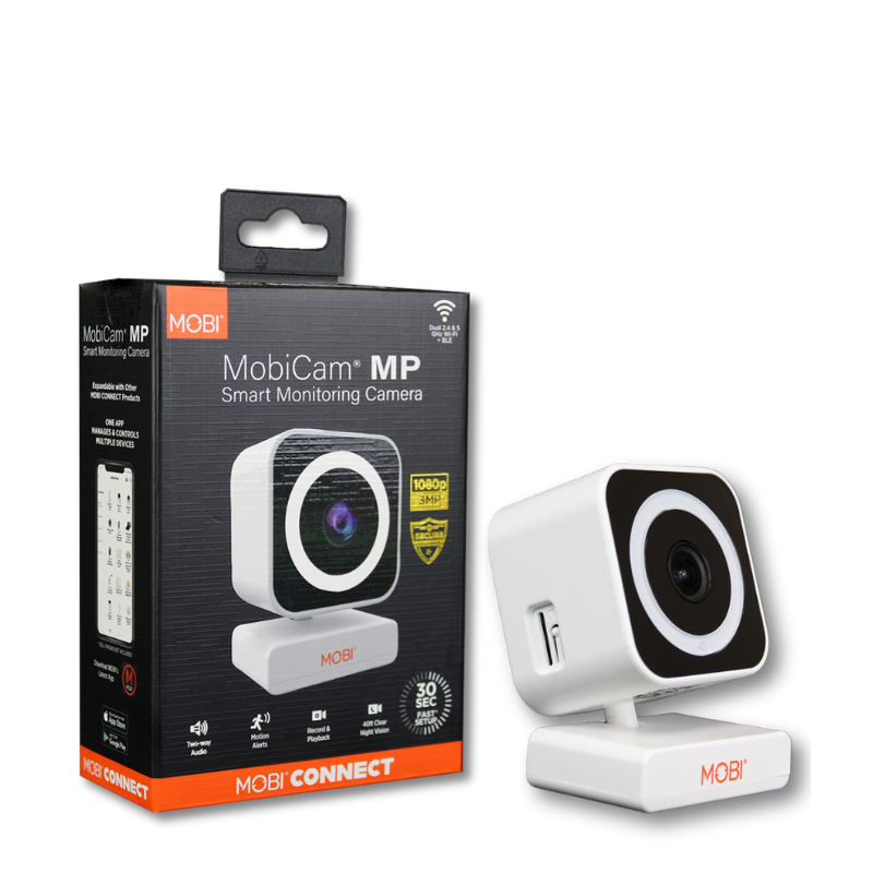 MobiCam MP Smart Home/Office Camera with 3MP Resolution, 2-Way Audio, Night Vision, 30-Second Setup, Dual WiFi (2.4GHz & 5GHz), BLE Connectivity – High-Resolution IP Monitoring Camera (Model 2025)