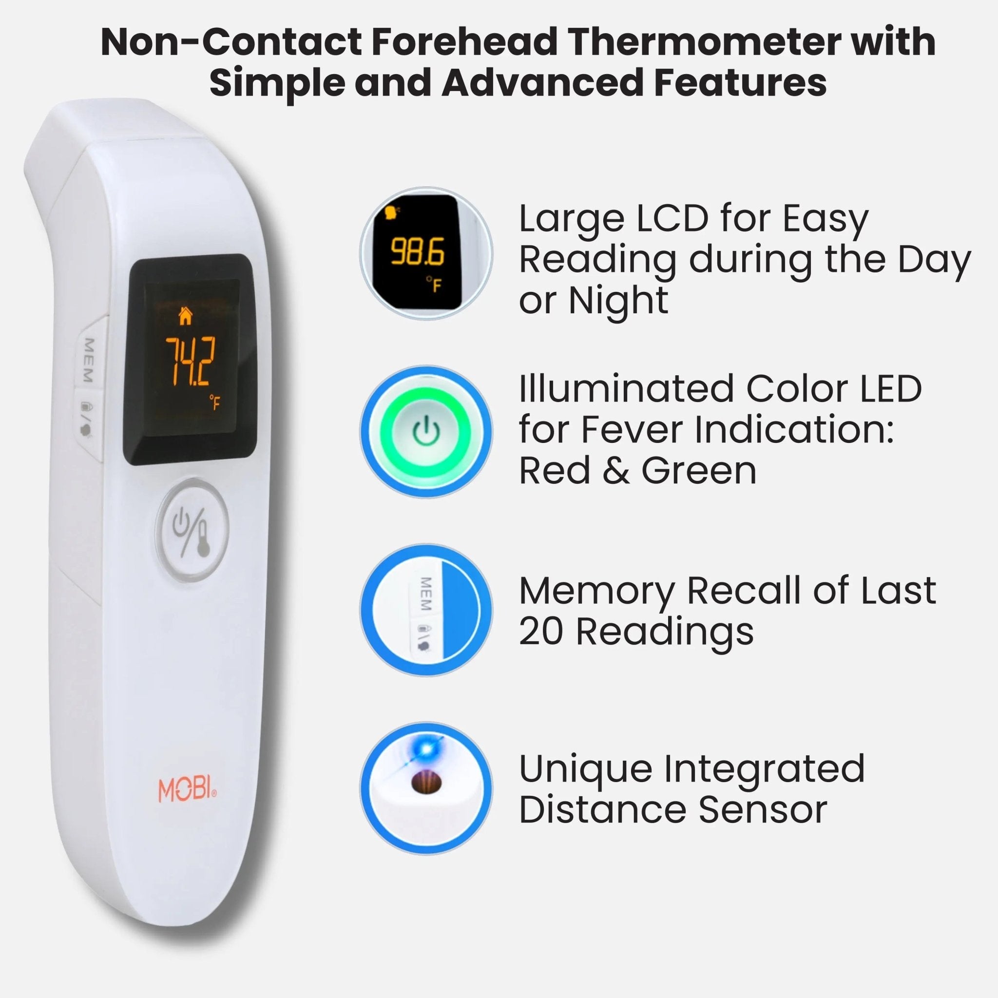 Air Non - Contact Digital Forehead Thermometer - MOBI USA