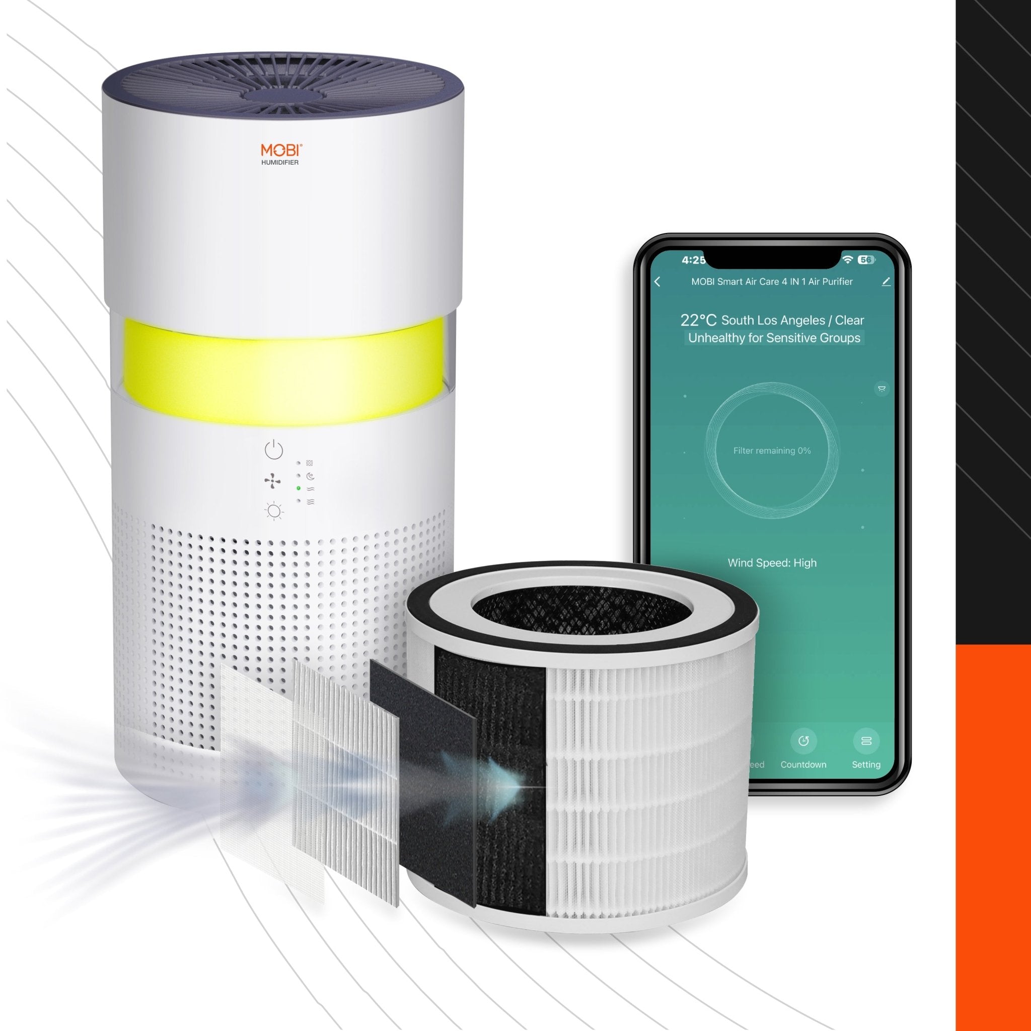 AirCare Smart Air Purifier - HEPA Filter for Item 70692 - MOBI USA