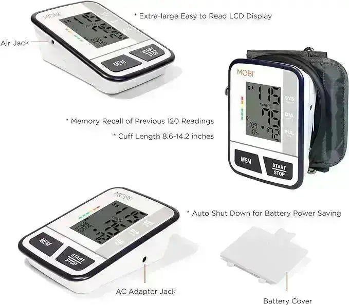 Blood Pressure Monitor and DualScan FeverTrack Thermometer Bundle - MOBI USA