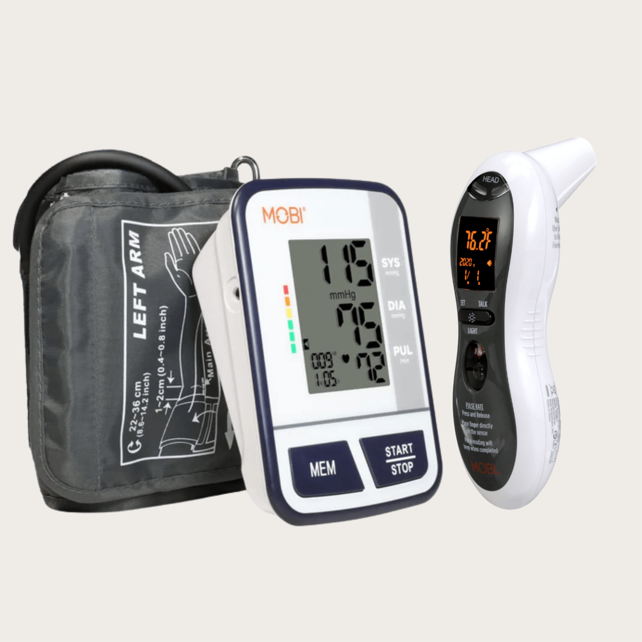 Blood Pressure Monitor and Ultra Pulse Thermometer Bundle - MOBI USA
