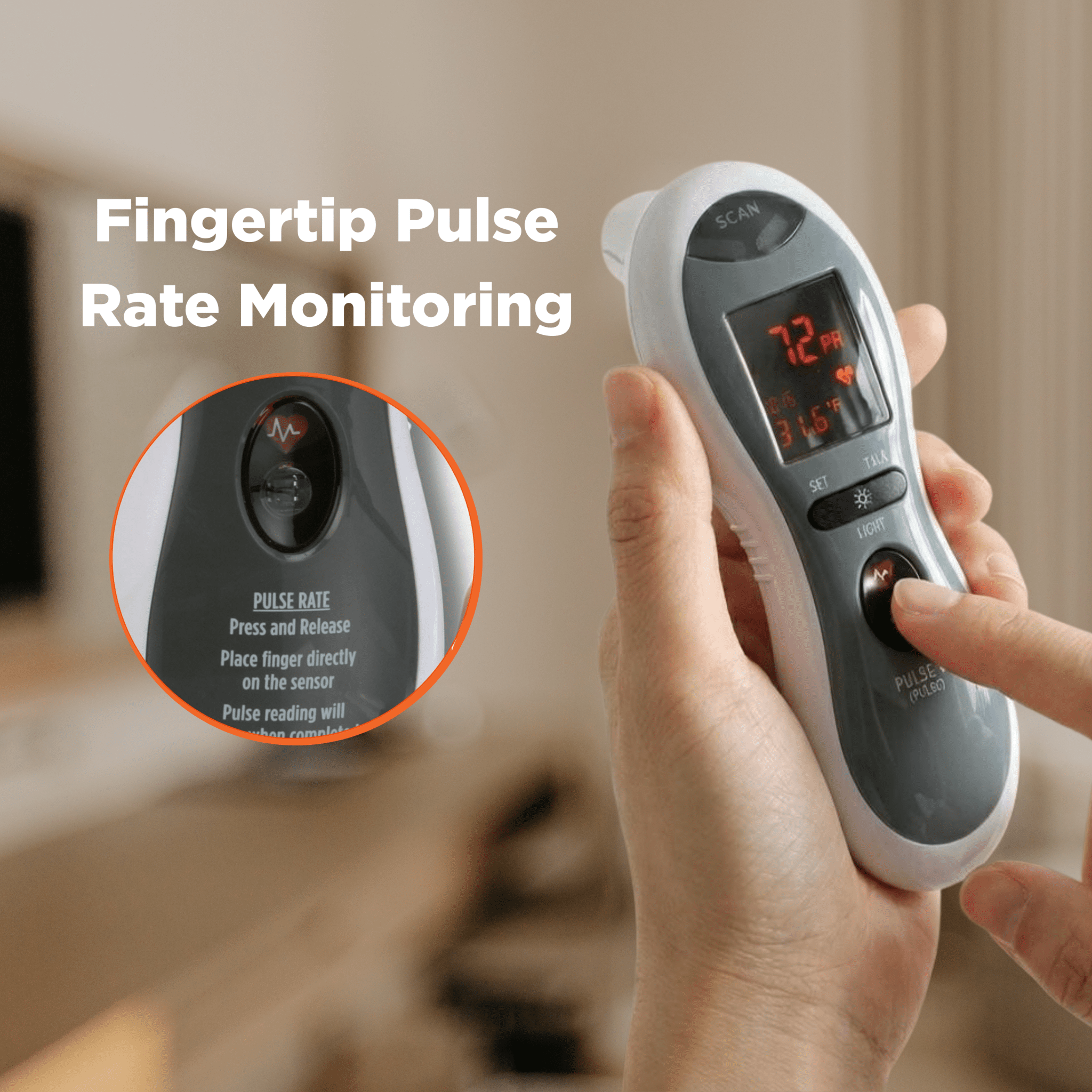 DualScan Ultra Pulse Talking Ear & Forehead Thermometer with 10+ Features - MOBI USA