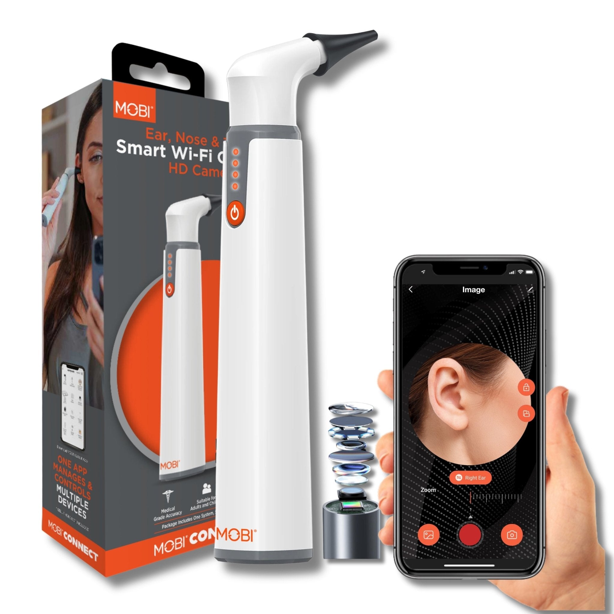 Ear, Nose & Throat Smart Wi - Fi Otoscope With Free Tools & Free shipping (Labor Day Special) - MOBI USA