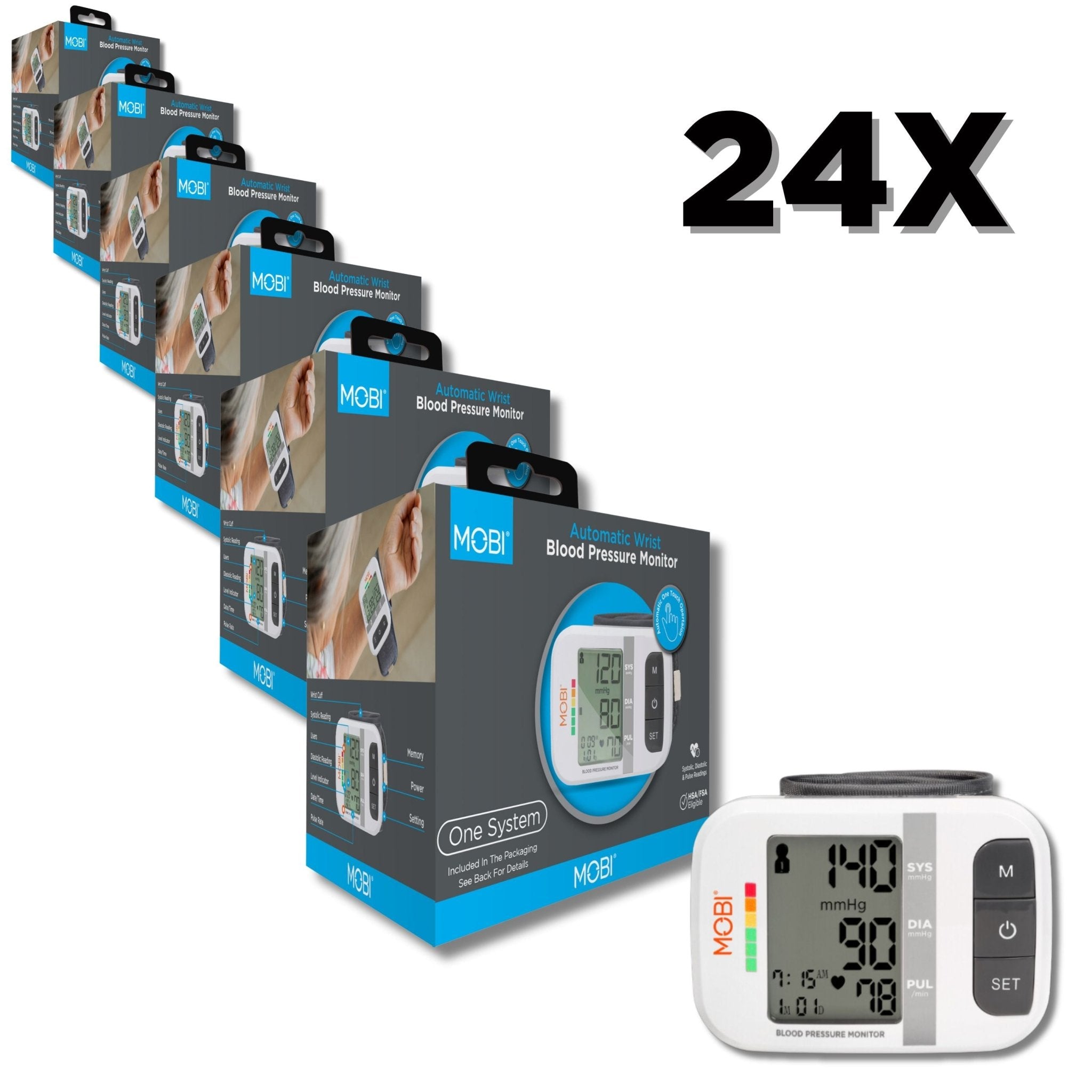 Master Case of 24 Wrist Blood Pressure Monitor - MOBI USA