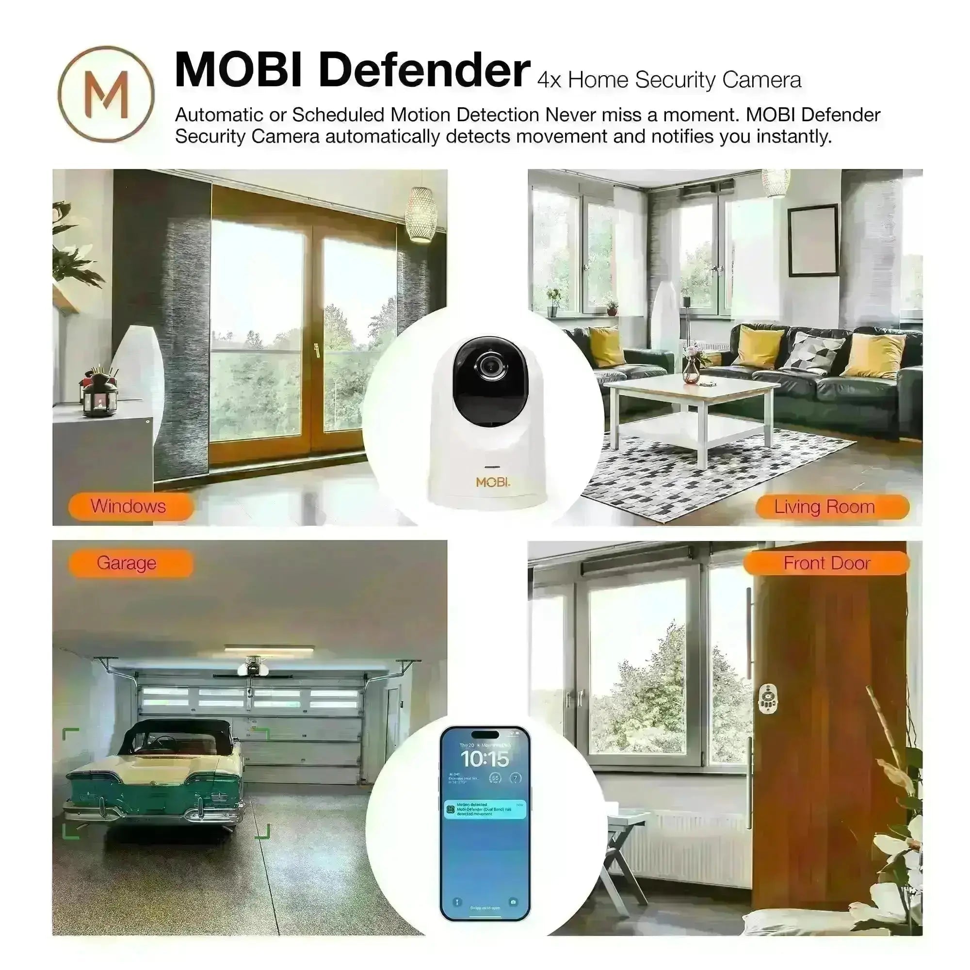 MOBI Defender - 4 Pack Smart Home Security Cameras - MOBI USA