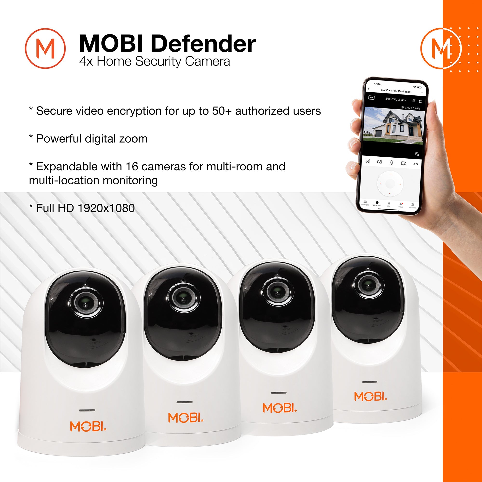 MOBI Defender - 4 Pack Smart Home Security Cameras - MOBI USA