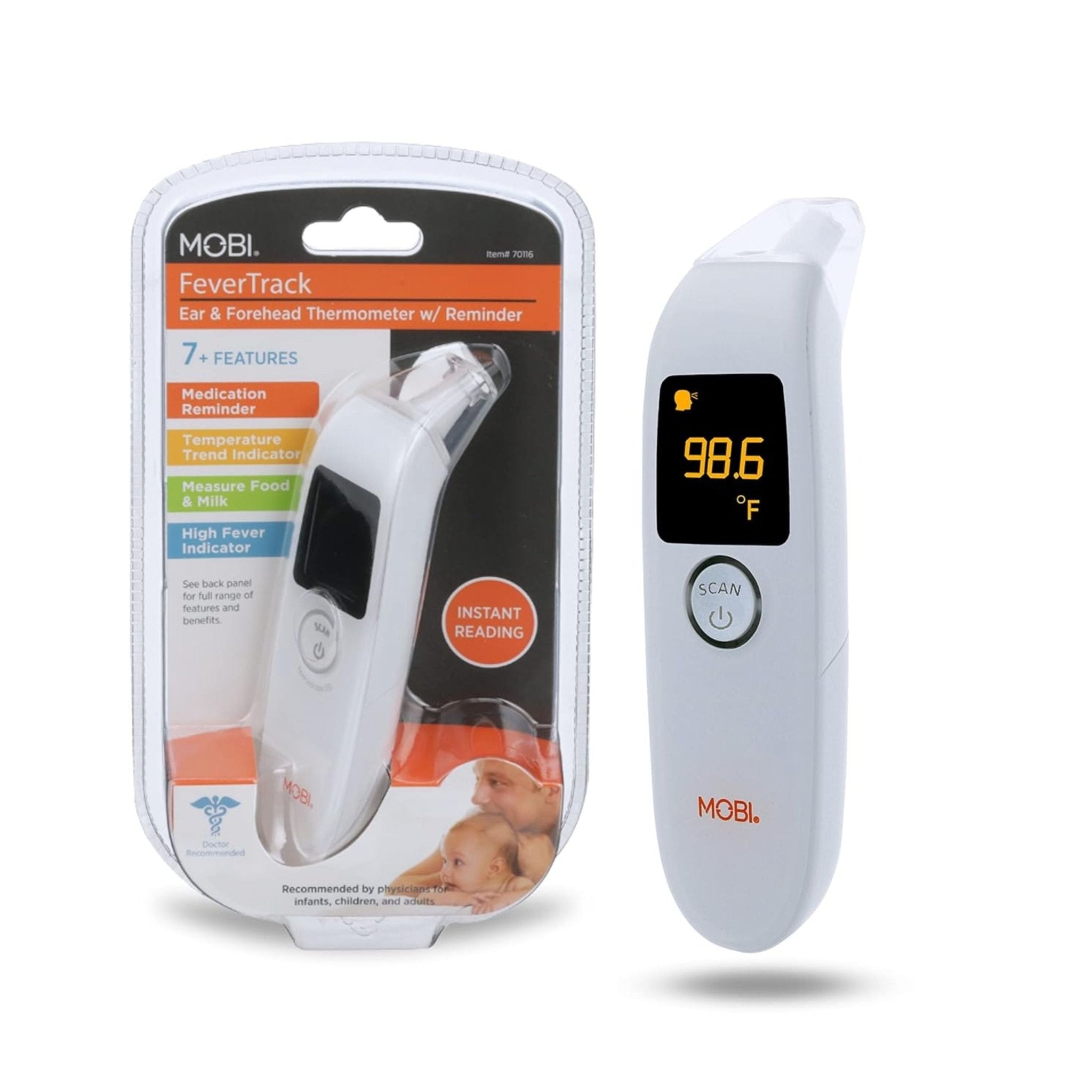 Mobi DualScan Ear & Forehead FeverTrack Thermometer - MOBI USA