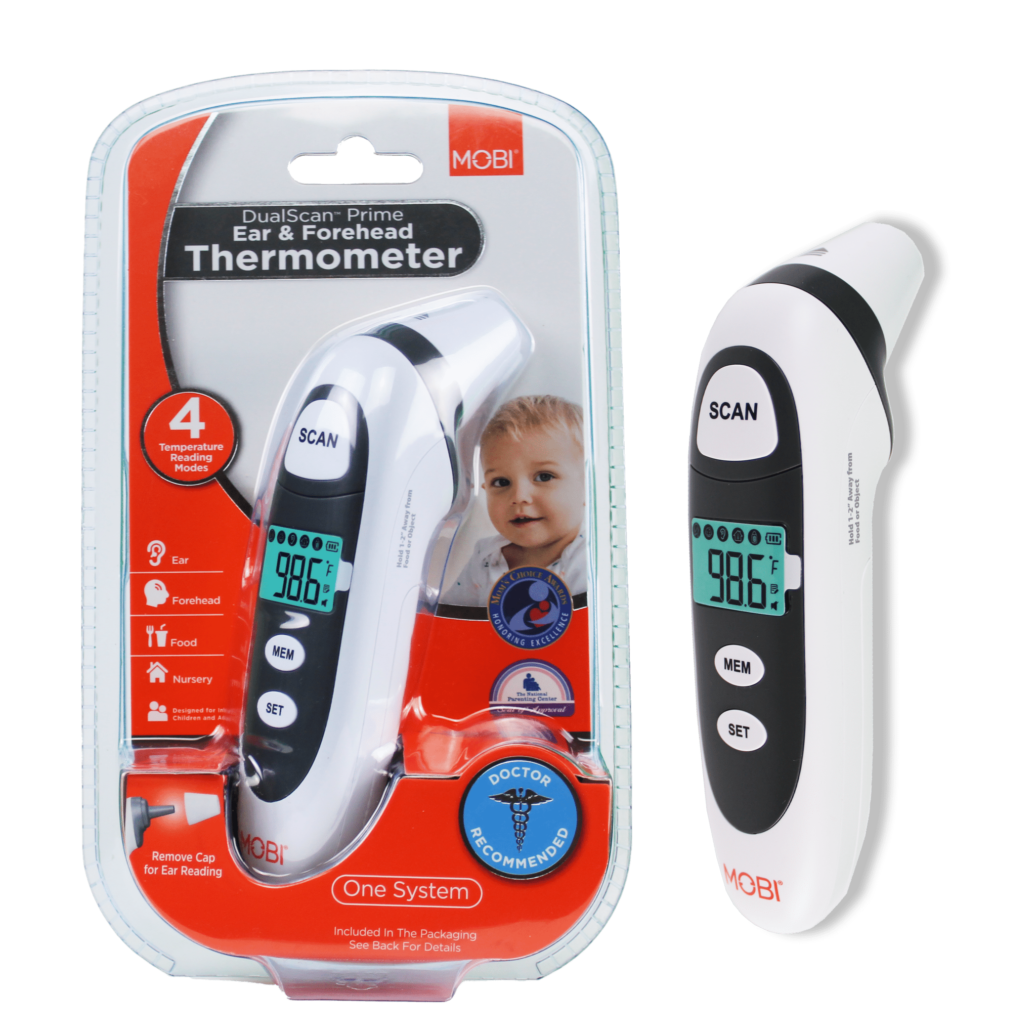 Mobi DualScan Prime Digital Forehead & Ear Thermometer - MOBI USA