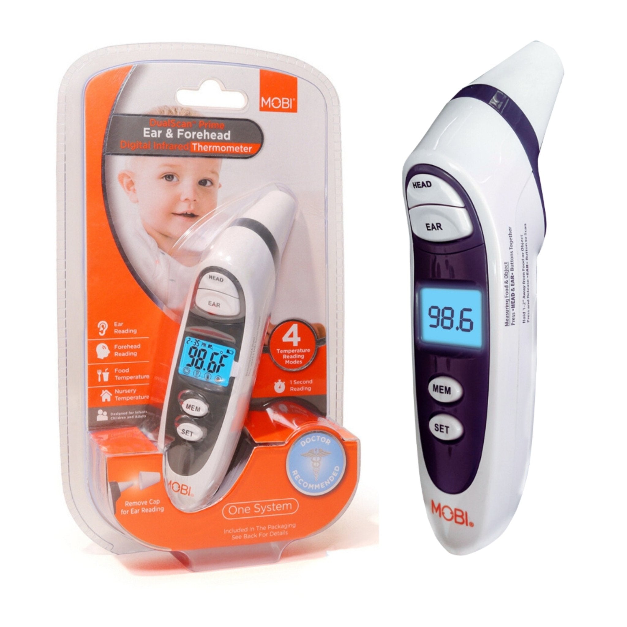 Mobi DualScan Prime Digital Forehead & Ear Thermometer - MOBI USA