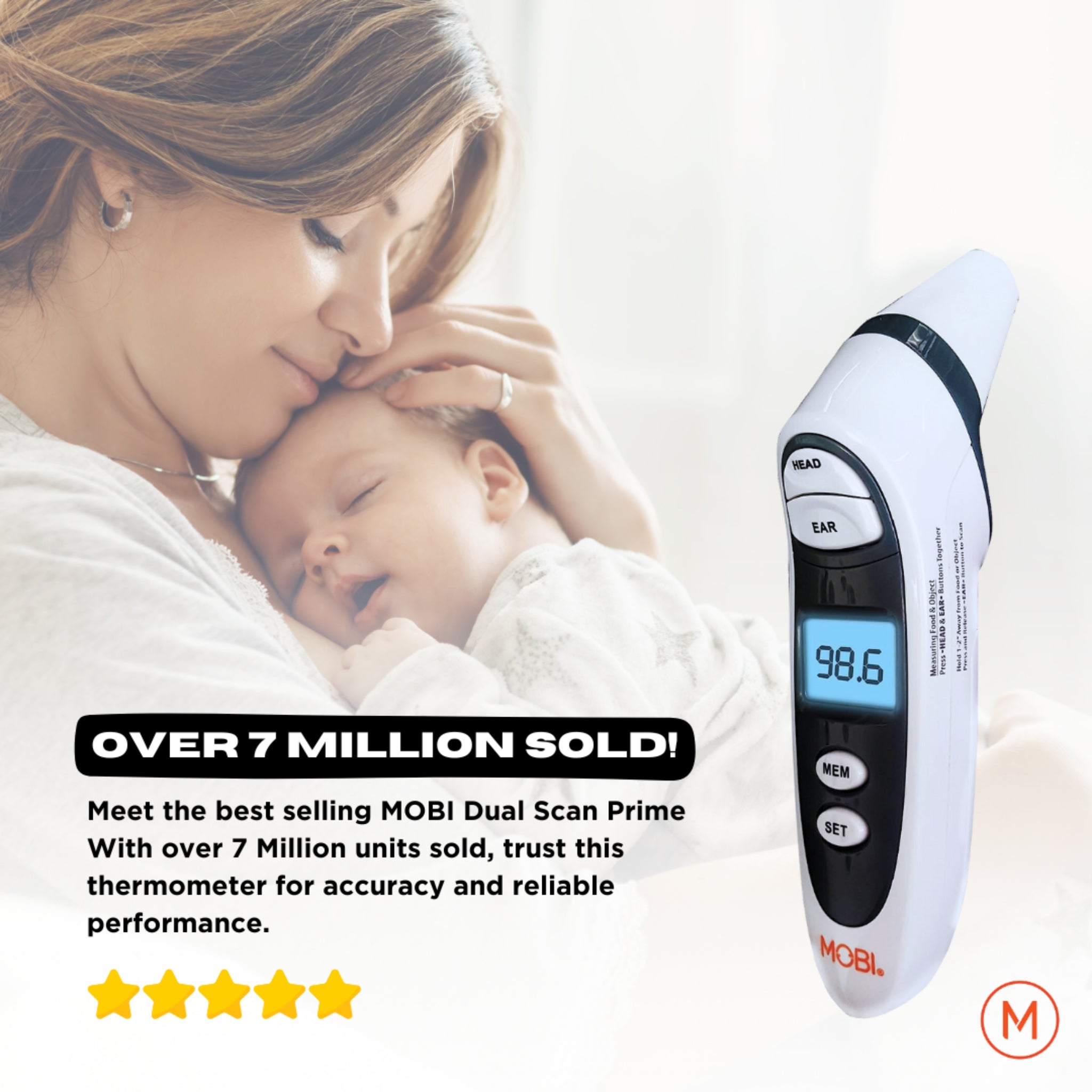 Mobi DualScan Prime Digital Forehead & Ear Thermometer - MOBI USA