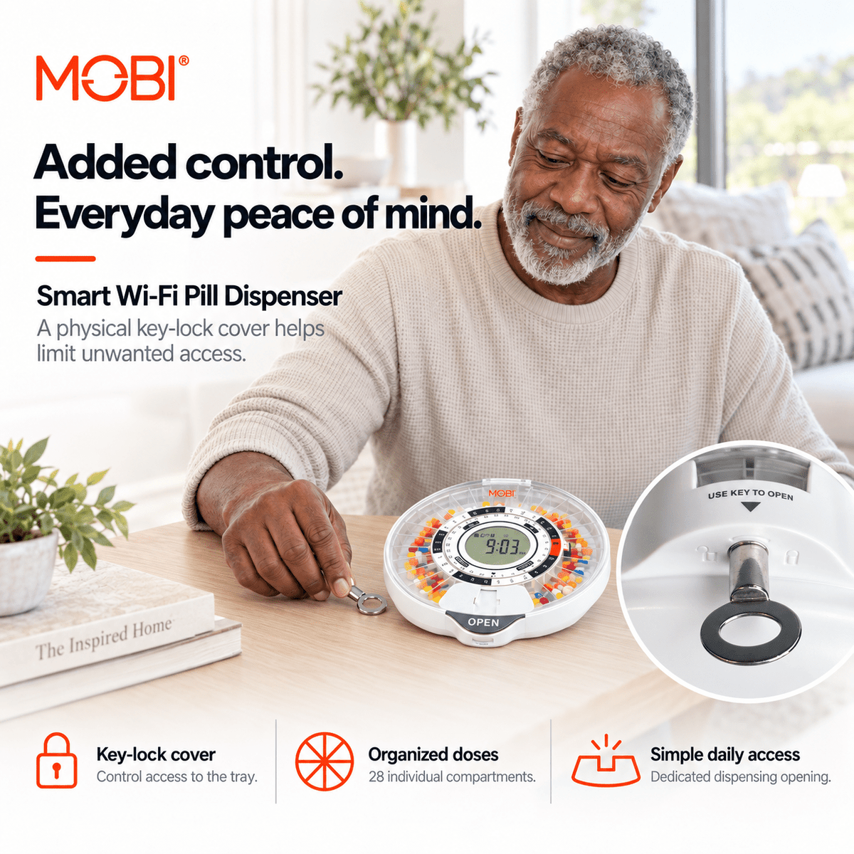 MOBI Smart Dual Band Wi-Fi Pill/Medication Dispenser With 28 Day Capacity - MOBI USA