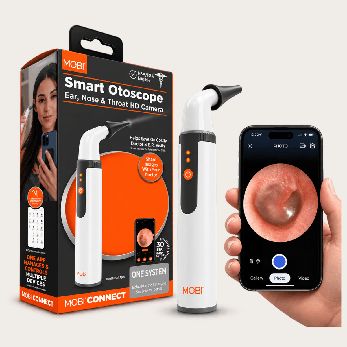 MOBI Smart EarCam Otoscope – 1080P HD with LED & Gyroscope - MOBI USA