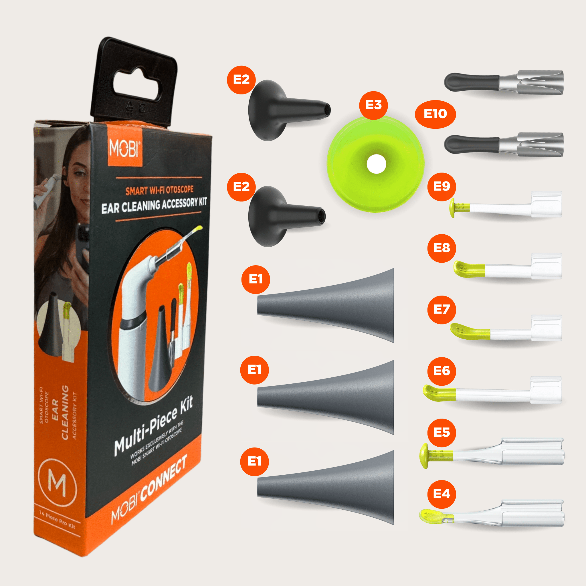 MOBI Smart Otoscope Ear Cleaning Accessory Kit for Use with MOBI Smart Wi - Fi Otoscope HD Camera (Item 70676) - MOBI USA