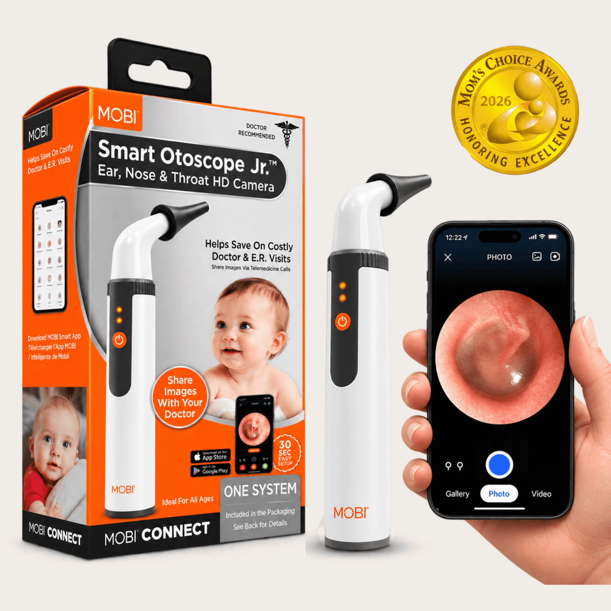 MOBI Smart Otoscope Jr. – Ear, Nose, Throat 1080P HD Camera - MOBI USA