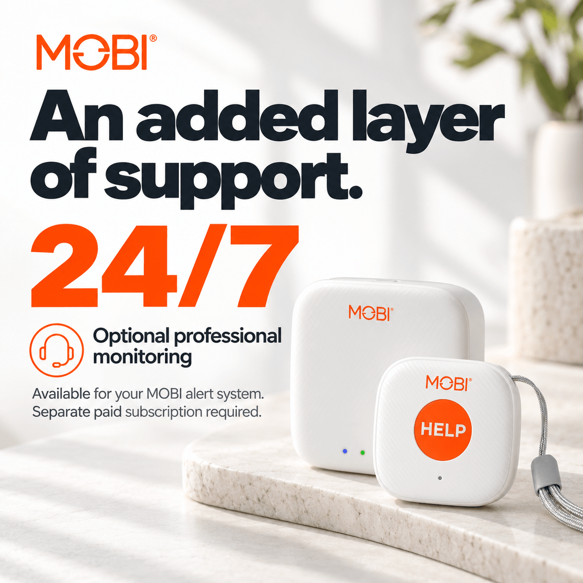 MOBI Smart Wi-Fi Caregiver Support Monitoring System & Alert Button - MOBI USA