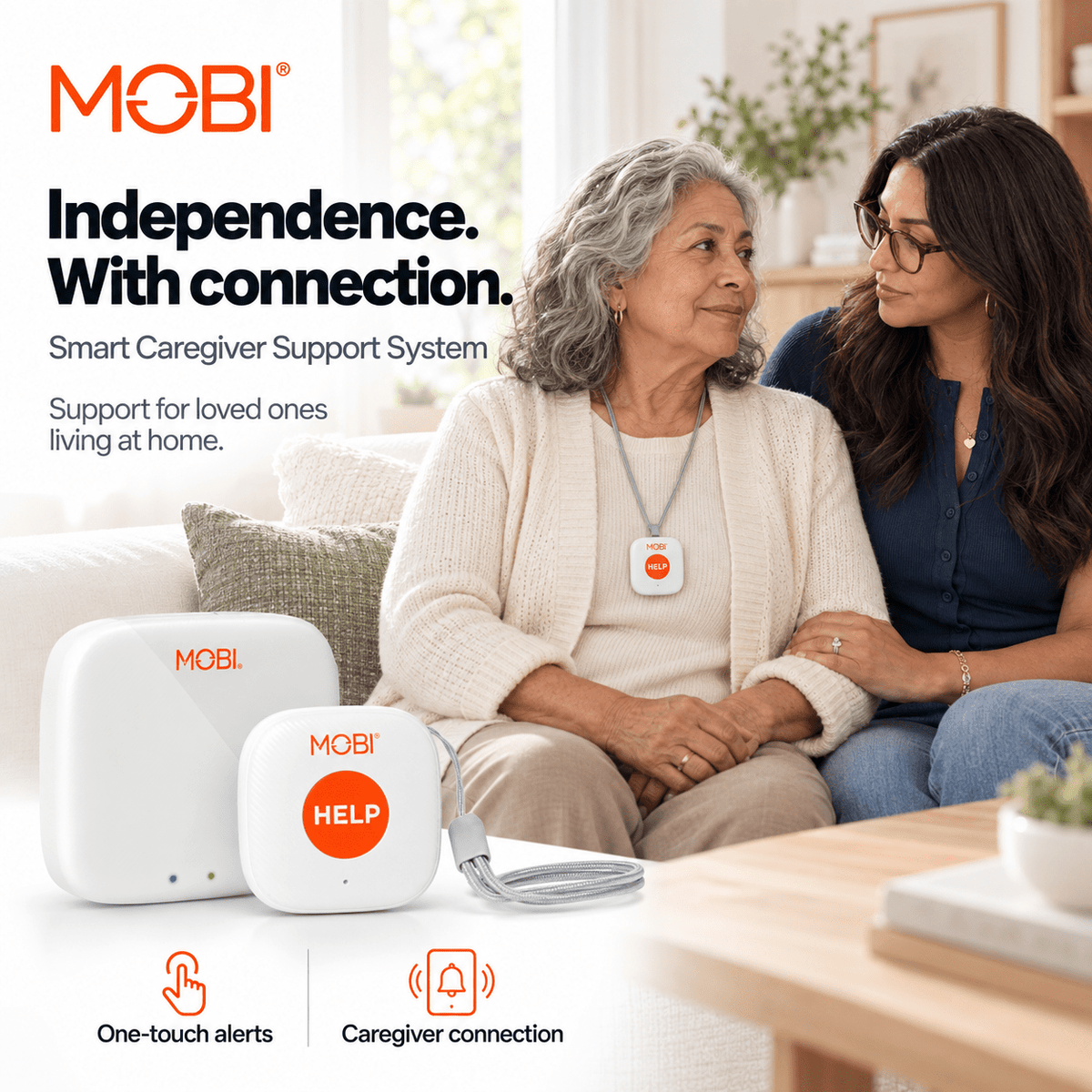 MOBI Smart Wi-Fi Caregiver Support Monitoring System & Alert Button - MOBI USA