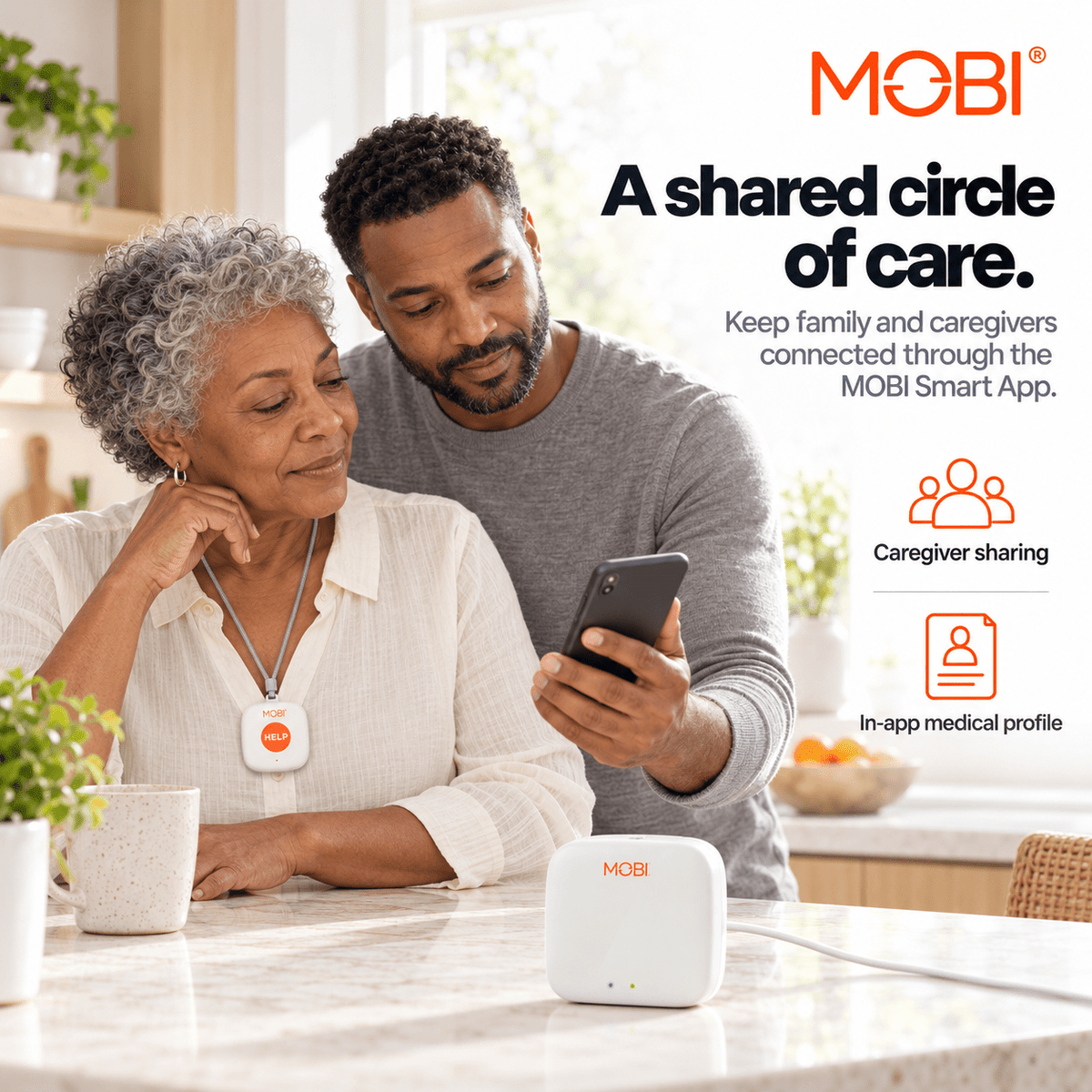 MOBI Smart Wi-Fi Caregiver Support Monitoring System & Alert Button - MOBI USA