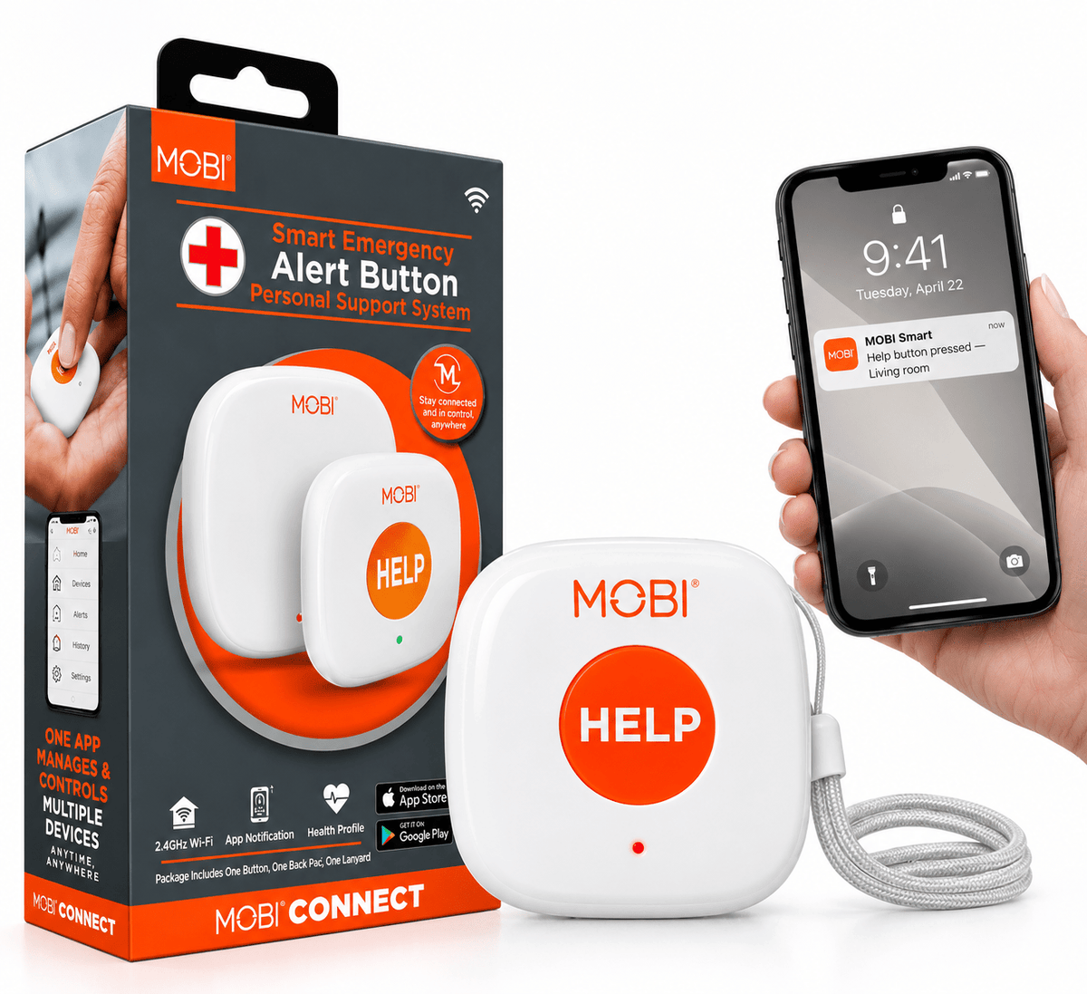 MOBI Smart Wi-Fi Caregiver Support Monitoring System & Alert Button - MOBI USA