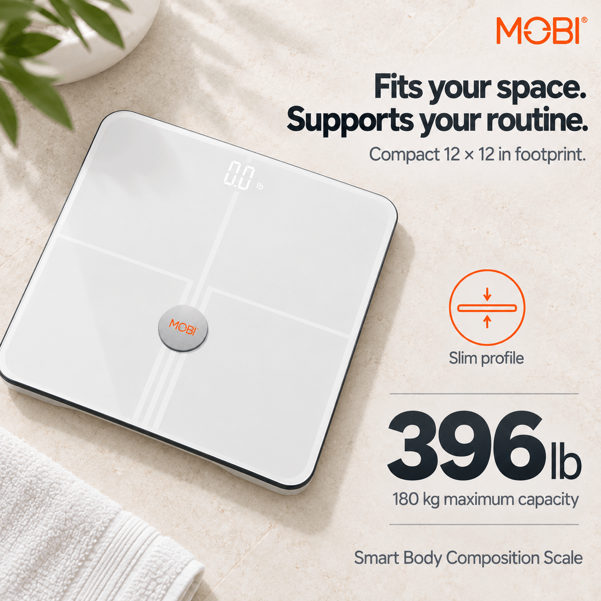 MOBI Smart Wi-Fi Scale BMI Total Body Composition 18 Total Body Measurements - MOBI USA