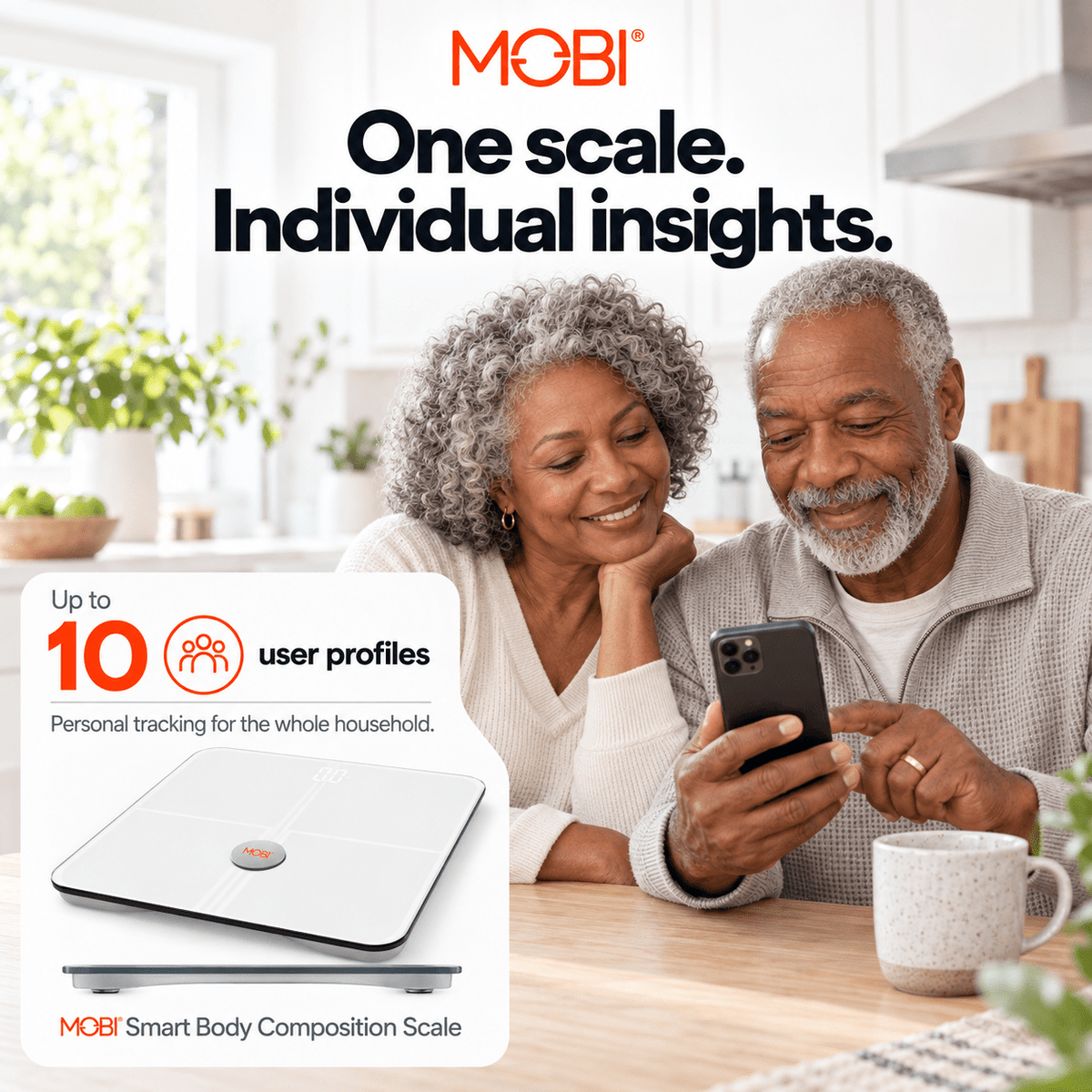 MOBI Smart Wi-Fi Scale BMI Total Body Composition 18 Total Body Measurements - MOBI USA