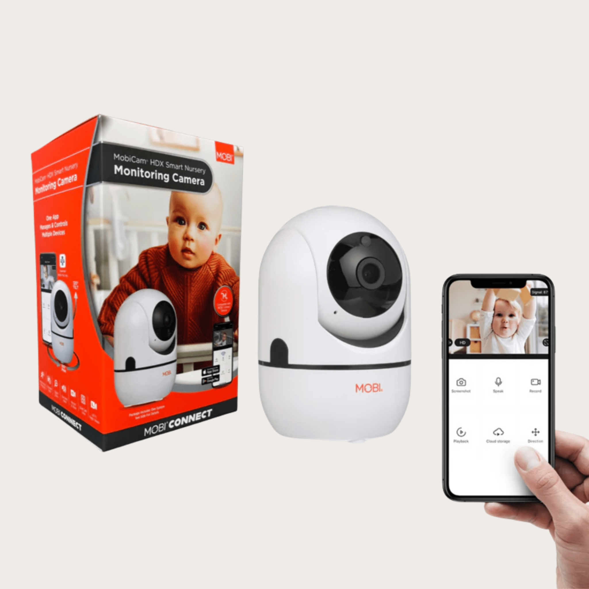 MobiCam HDX Wi - Fi Pan & Tilt Smart Nursery, Elderly & Home Monitoring Camera - MOBI USA
