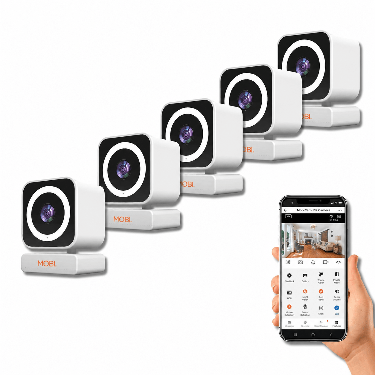 MobiCam MP 3MP HD Camera with Dual Band - Easy Connect, Audio & Night View - MOBI USA