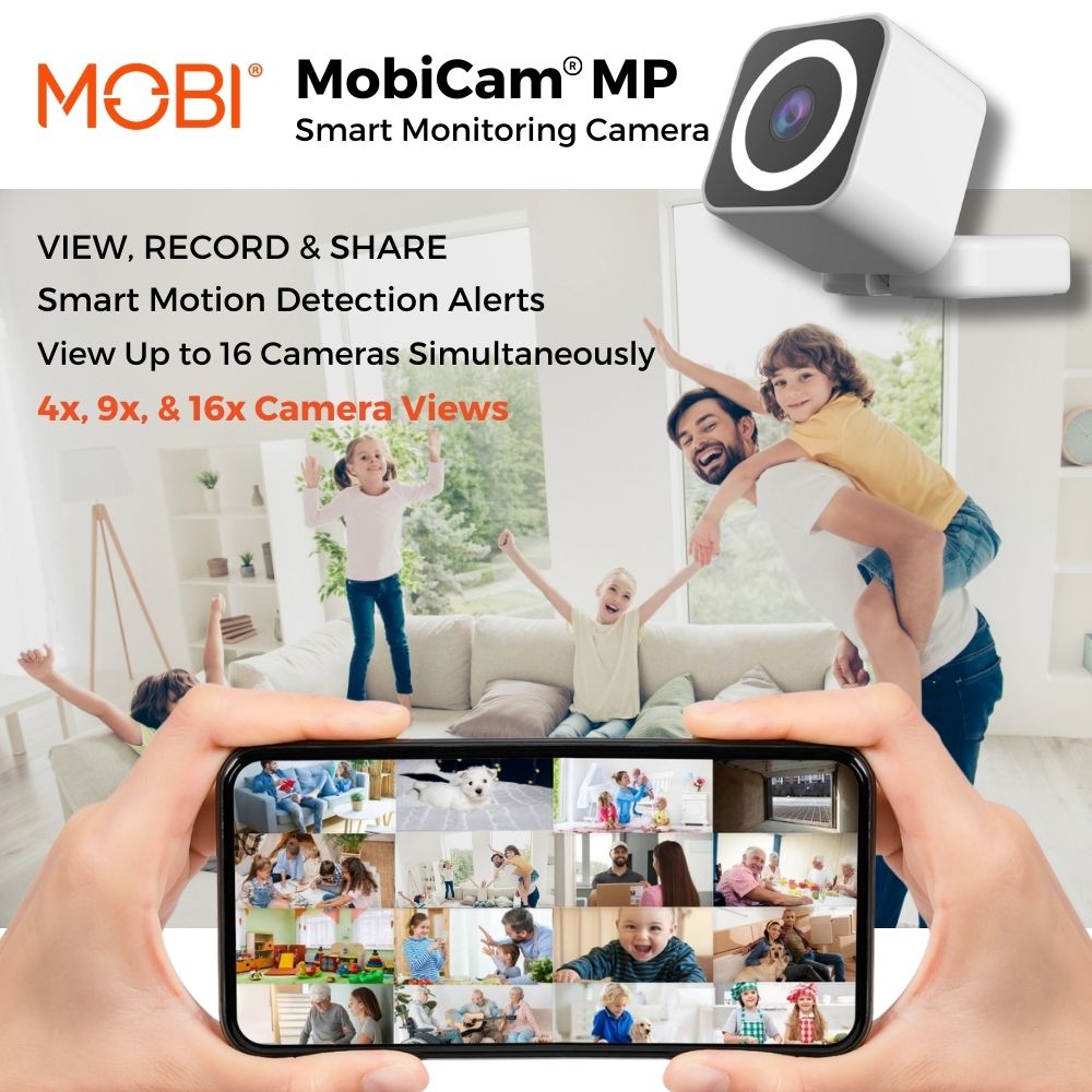 MobiCam MP Smart 3MP Camera with 2 - Way Audio, Quick 30 - Second Setup, Dual - Band Wi - Fi network (2.4 & 5.0 GHz), and BLE Connectivity - MOBI USA